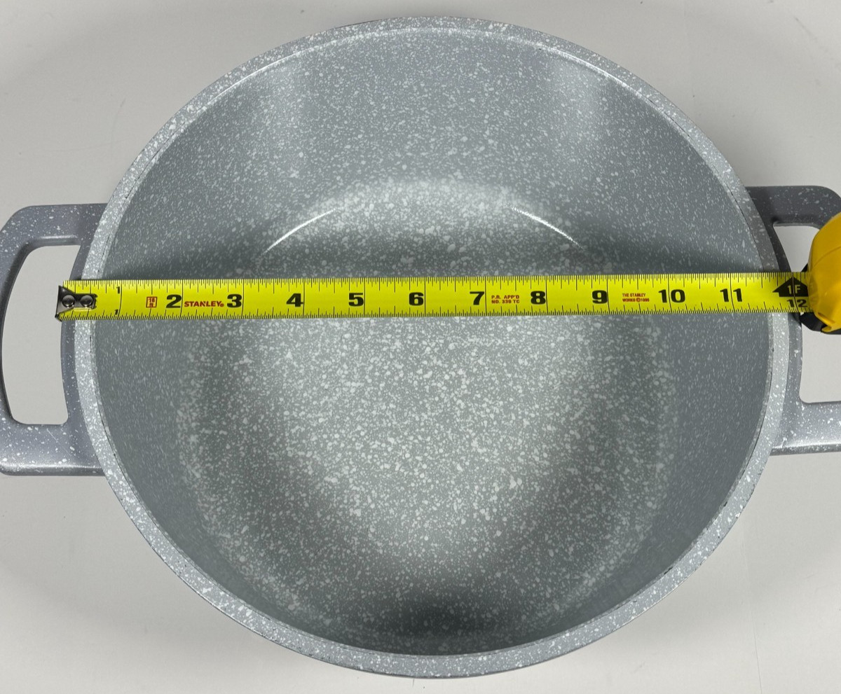 MasterClass Premium Cookware Speckled Gray Casserole Pot ~4.3 Qt w/ Glass Lid