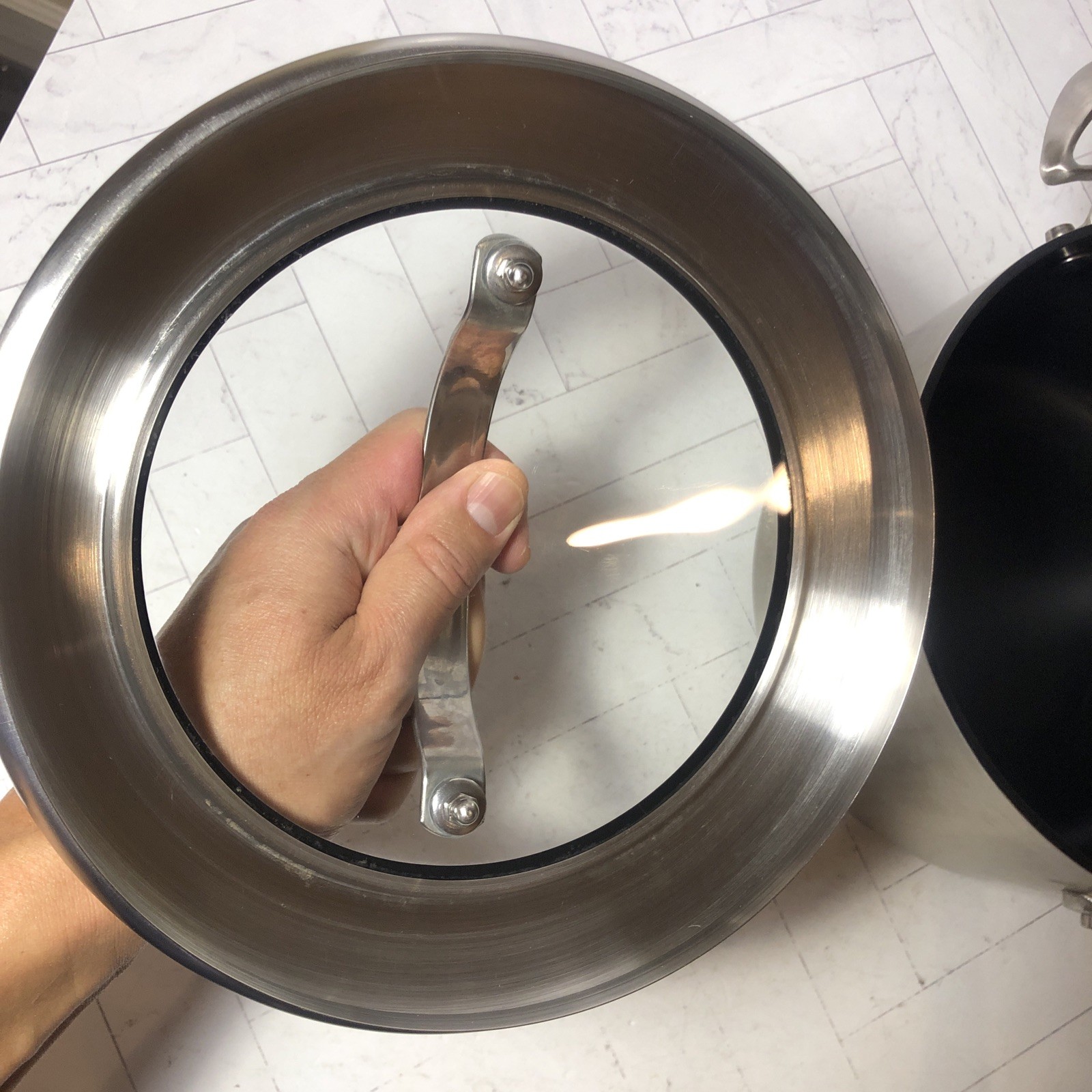 Scanpan Ctx M-03 3.25 Quart Sauce Pot Ceramic Titanium Induction w Lid CLEAN