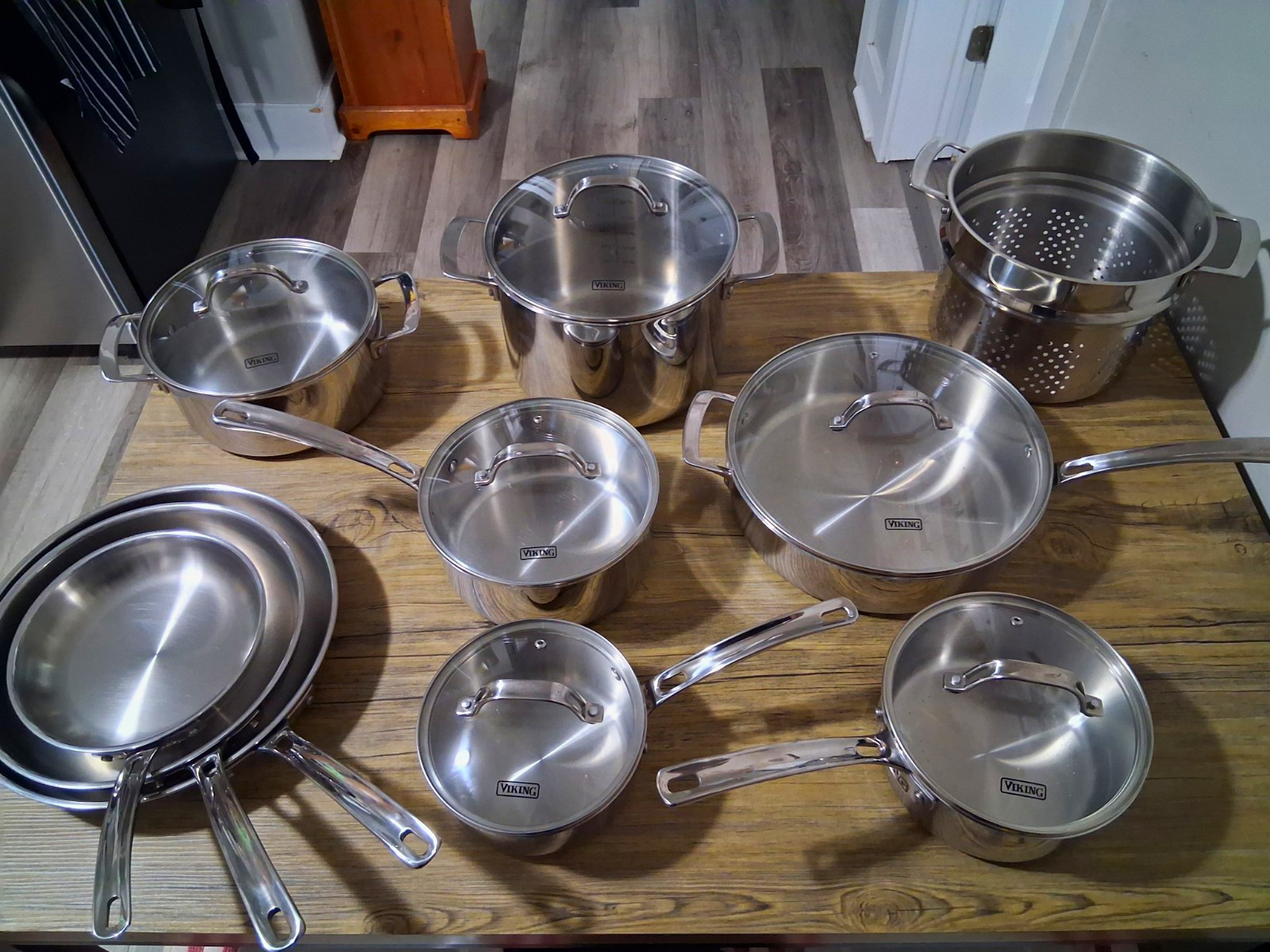 Viking 16-Piece Stainless Steel Cookware Set w/ Lids, Pasta Insert, Induction