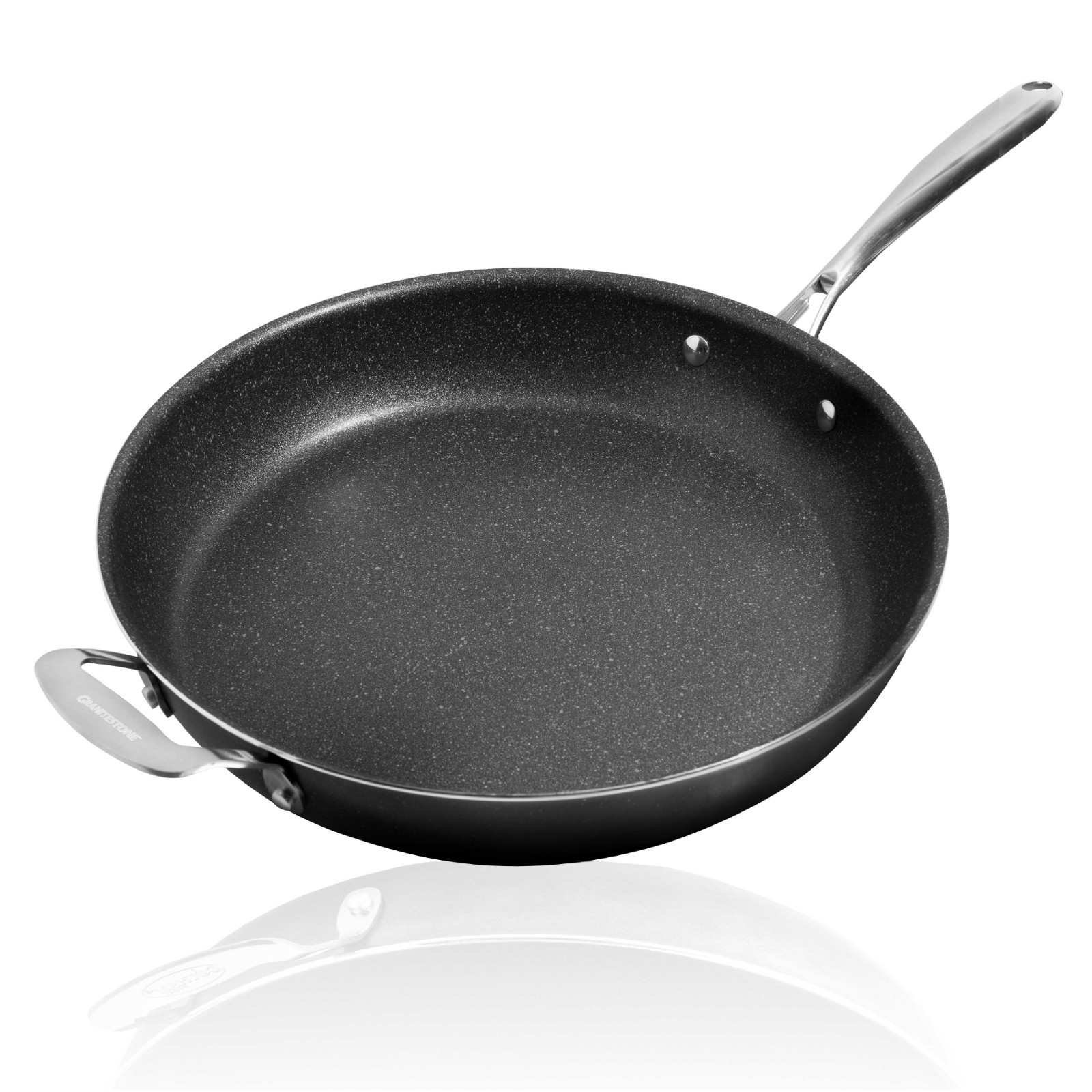 Granitestone 14” Nonstick Family Fry Pan with Helper Handle, Non Stick Skiller