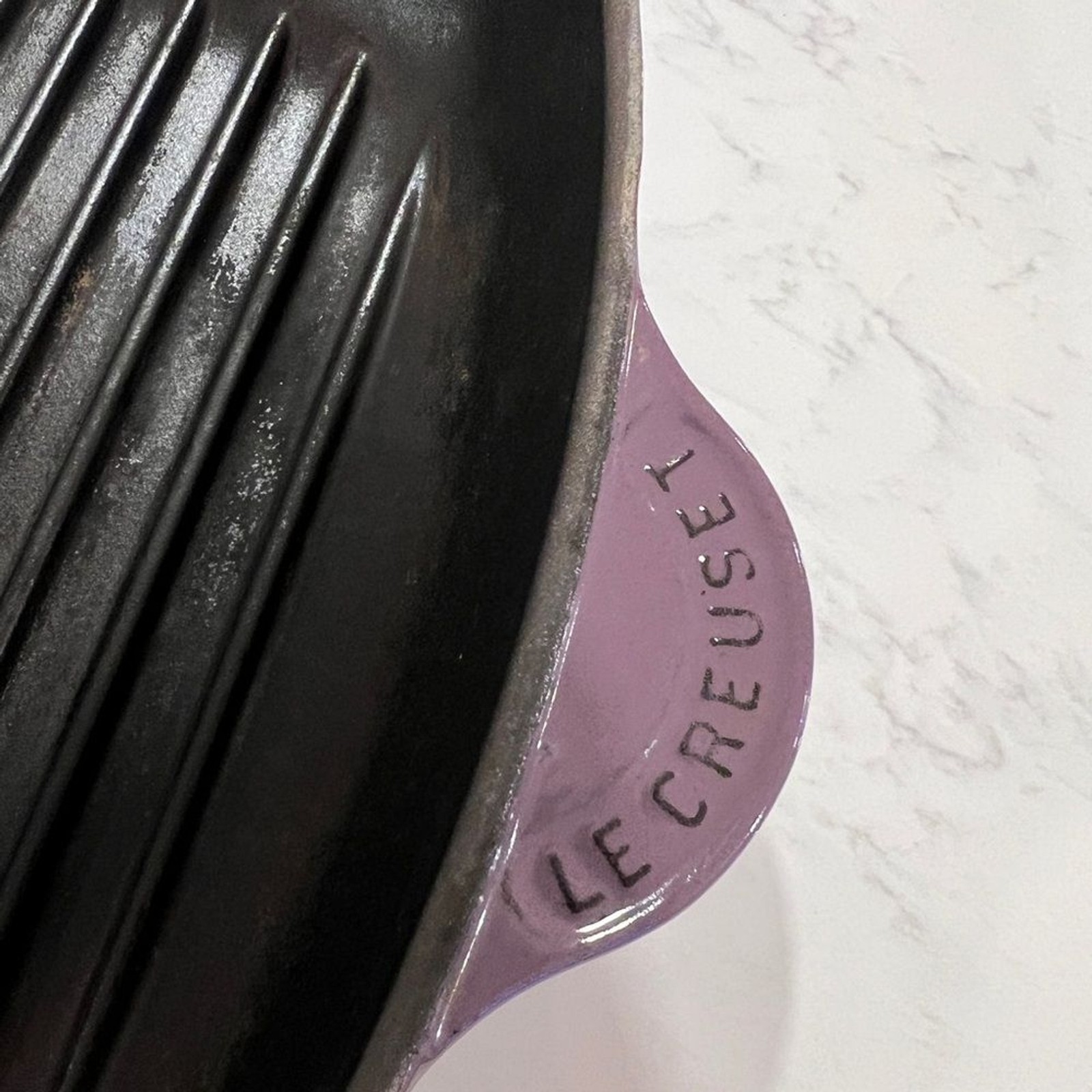 Le Creuset 10.25″ Enameled Cast Iron Skillet Grill, Discontinued Cassis, France