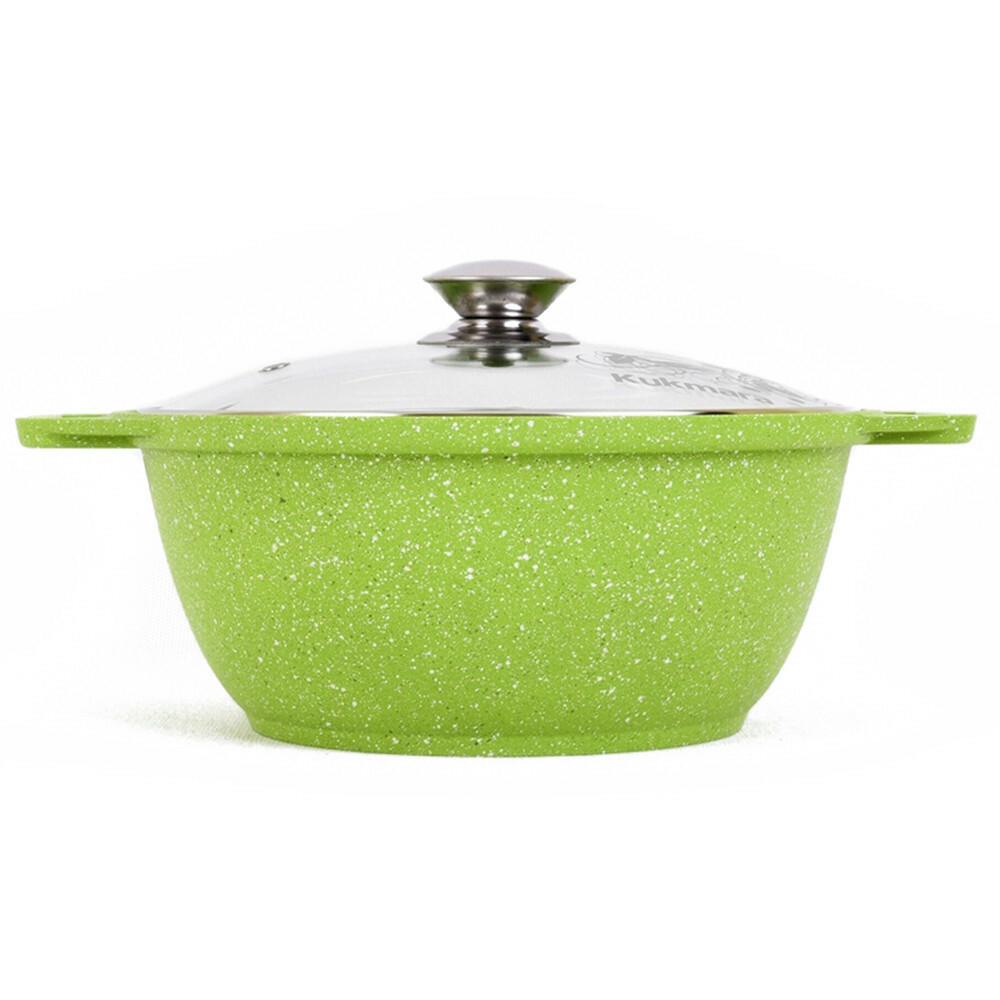 3.2 Qt Kukmara Non-Stick Aluminum Cooking Pot Braiser Stockpot Dutch Oven Green