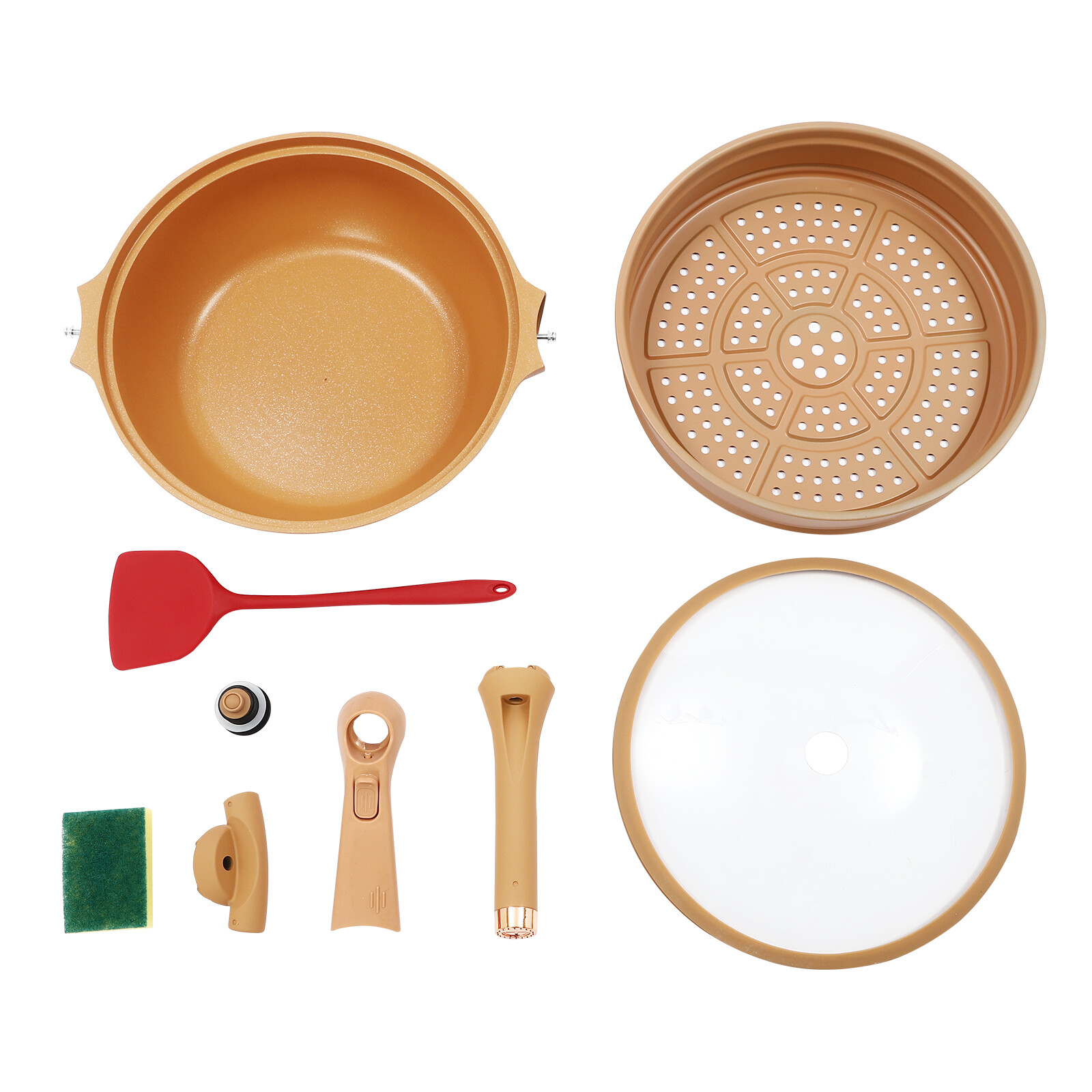 32cm Micro Pressure Cooker Pan – Die-Cast Aluminum Non-Stick With Steamer