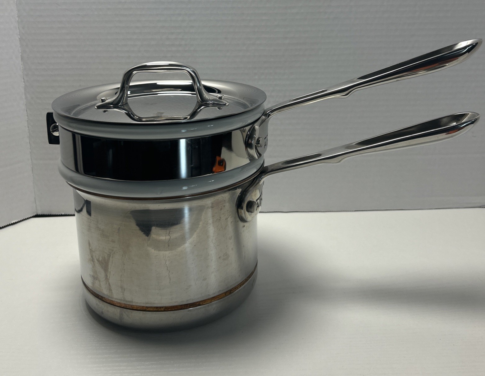 All-Clad Copper Core 2 Qt Saucepan Set w/ Porcelain Double Boiler