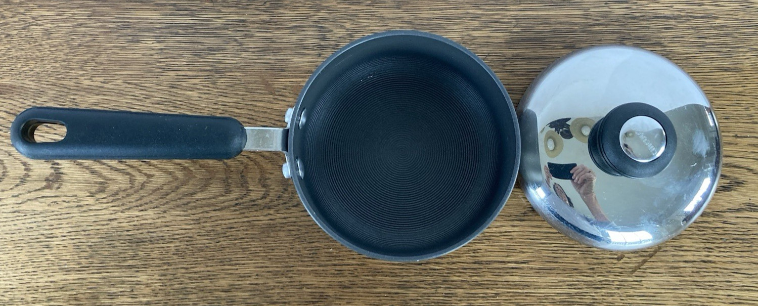 Meyer Circulon 1 QT/0.9L Hi-Low System Anodized Saucepan w/ Chrome Lid EUC