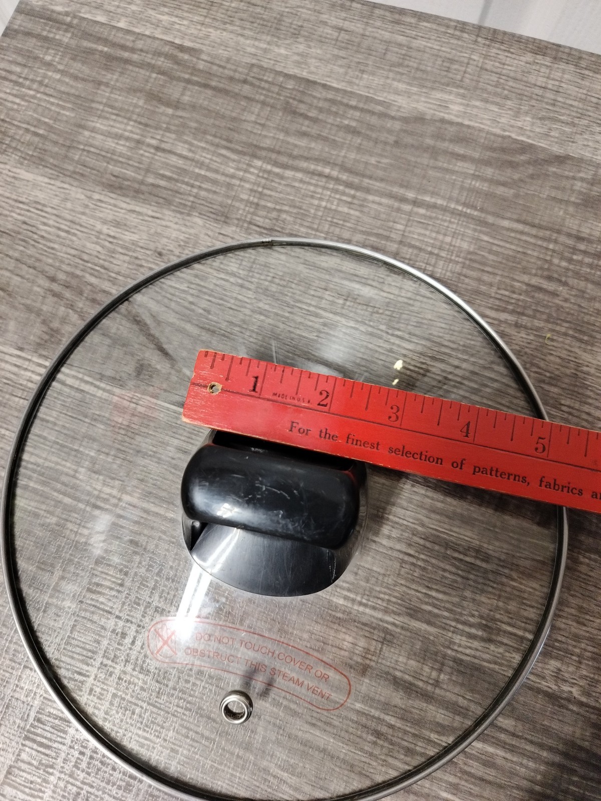 Pan Lid (Inner Rim 9”D), Tempered Glass Lid