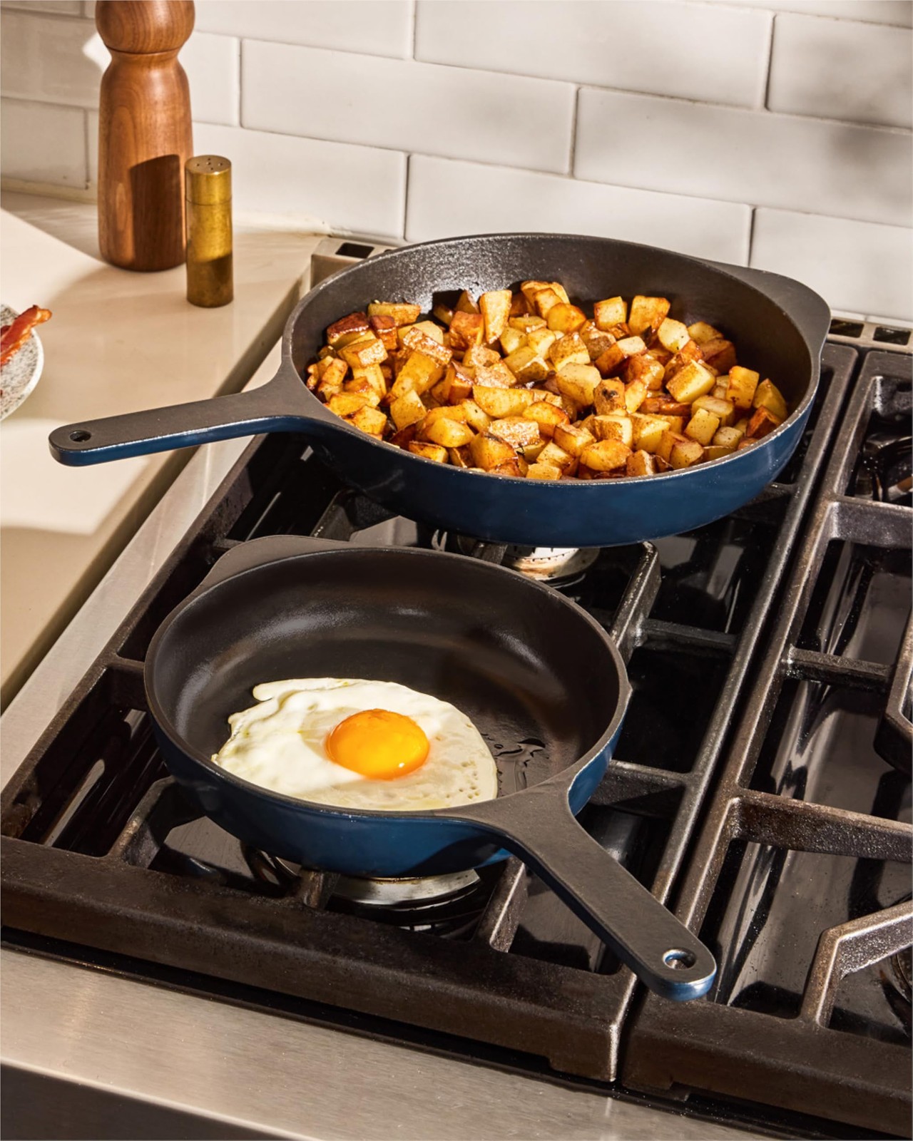 Cast Iron Skillet – 8” Enameled Cast Iron Pan With 3 Layer Enamel Coating – N…