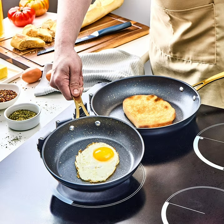 Thyme & Table Non-Stick 8-Inch Fry Pan, Signature Collection Black & Gold