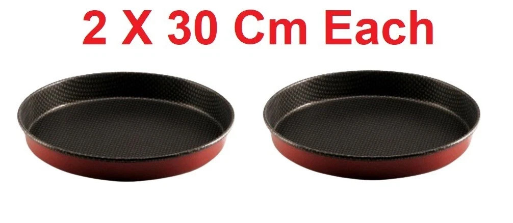 2 Tefal Pizza Tray Set 30 cm Each Non Stick High Quality Coated In France