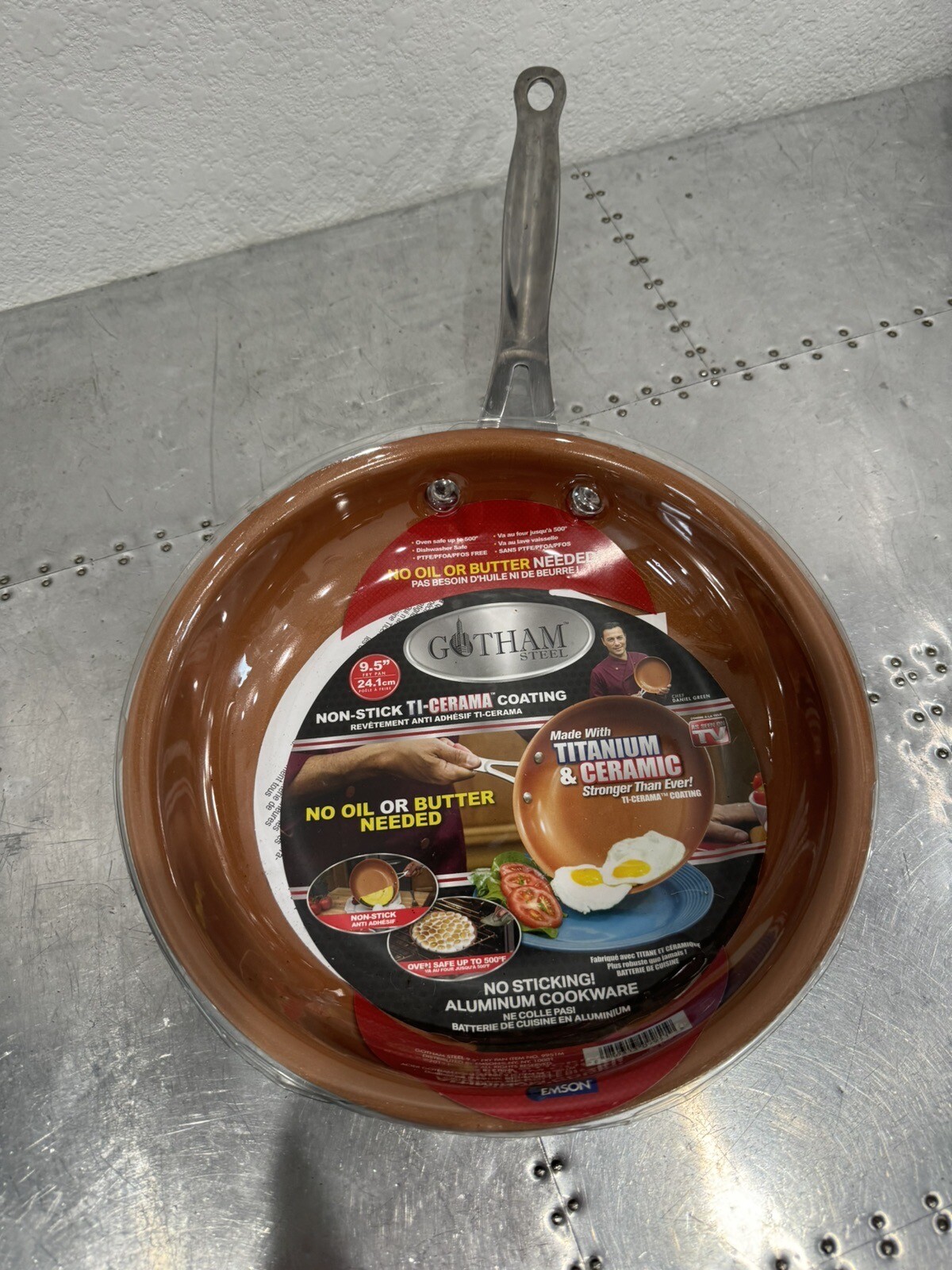Gotham Steel Nonstick Titanium and Ceramic Copper Coating Fry Pan Skillet, 9.5”