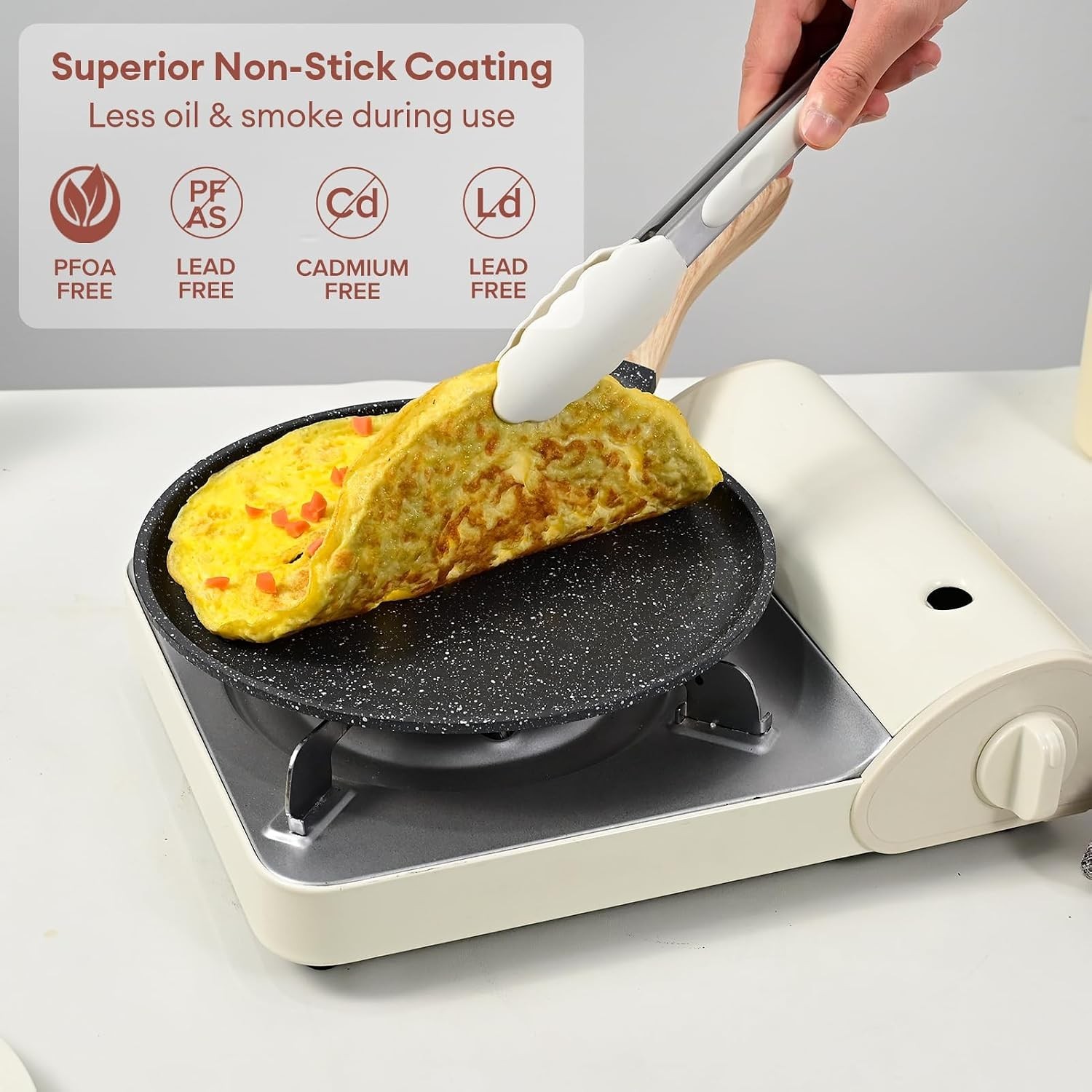 Crepe Pan Nonstick, 9.5 Inch Comales Para Tortillas Griddle Pan for Stove Top…
