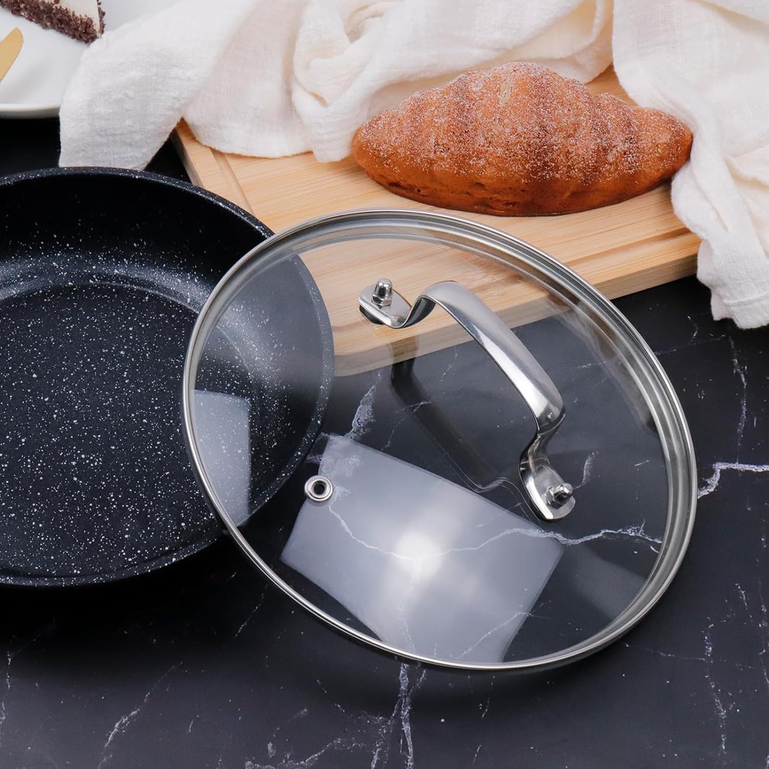10 Inch Tempered Glass Pan Lid, 10″ Glass Covers for Pots, Frying Pan, Pans and