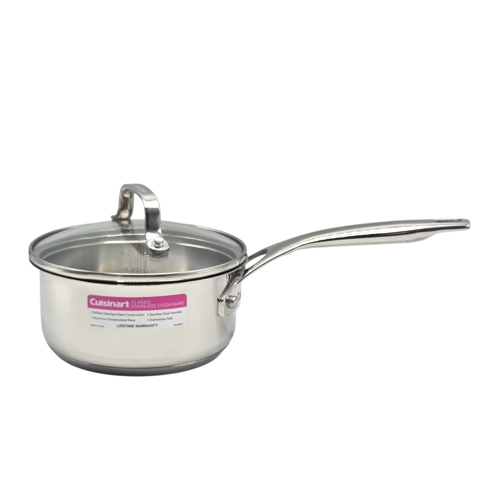 Cuisinart Classic Stainless Cookware 1.0Qt Saucepan With Lid Induction Ready