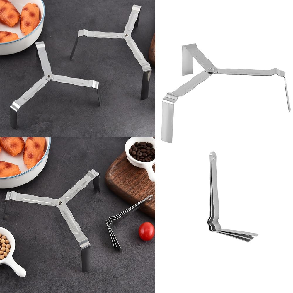 NentMent 4 Pack Small Steamer Rack Trivet Portable Folding Cooking Rack Cooli…