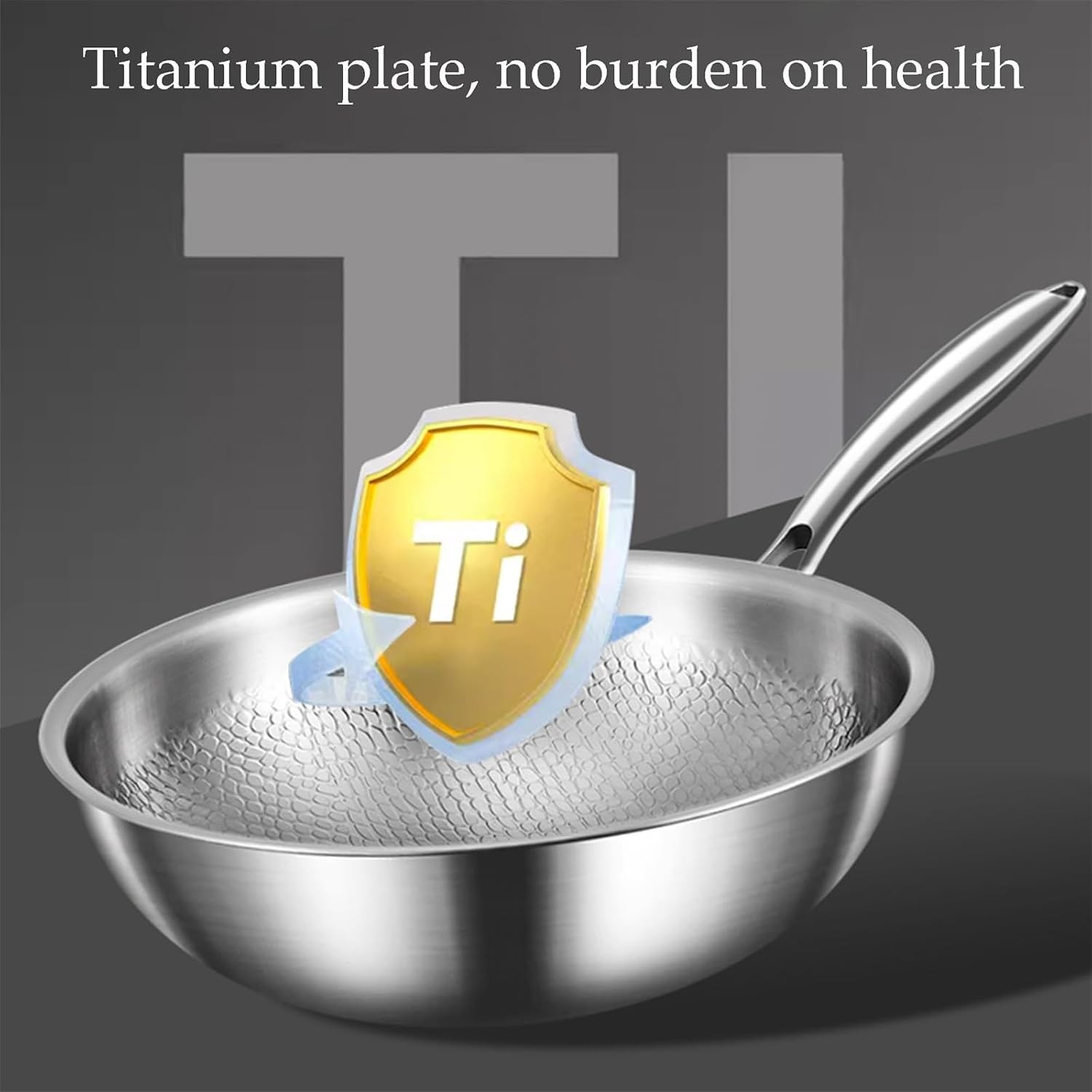 Toutrop Titanium Hammered Non Stick Frying Pan with Lid Scratch Resistant