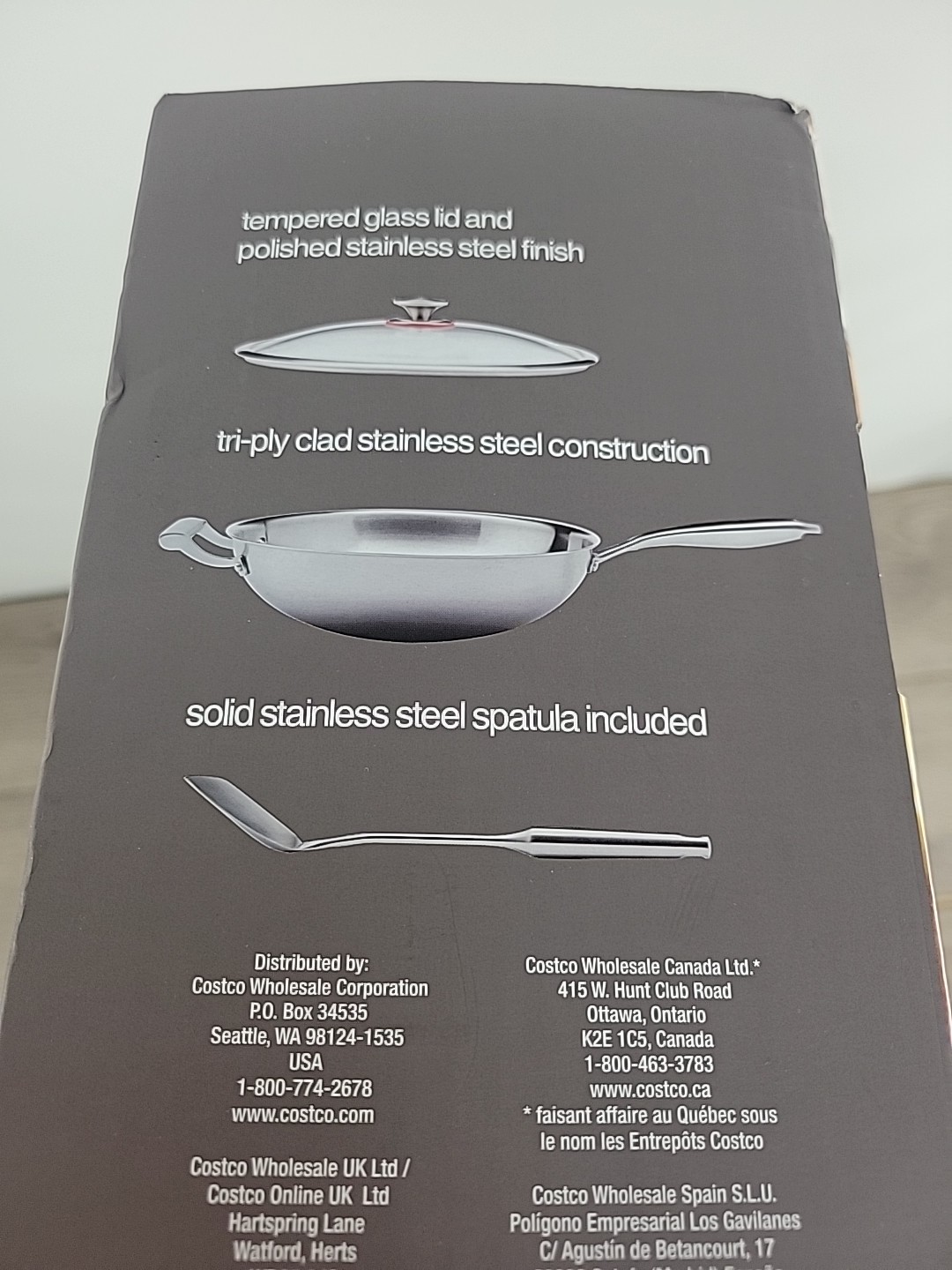 MIU – Wok 13in Tri-Ply Clad Stainless Steel w/ Lid & Spatula | Used