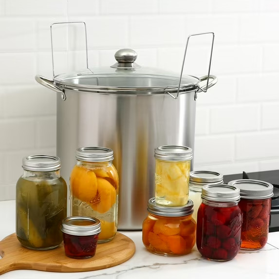 Mainstays 21.5 Quart Stainless Steel Canning Pot with Rack, Water Bath Canner