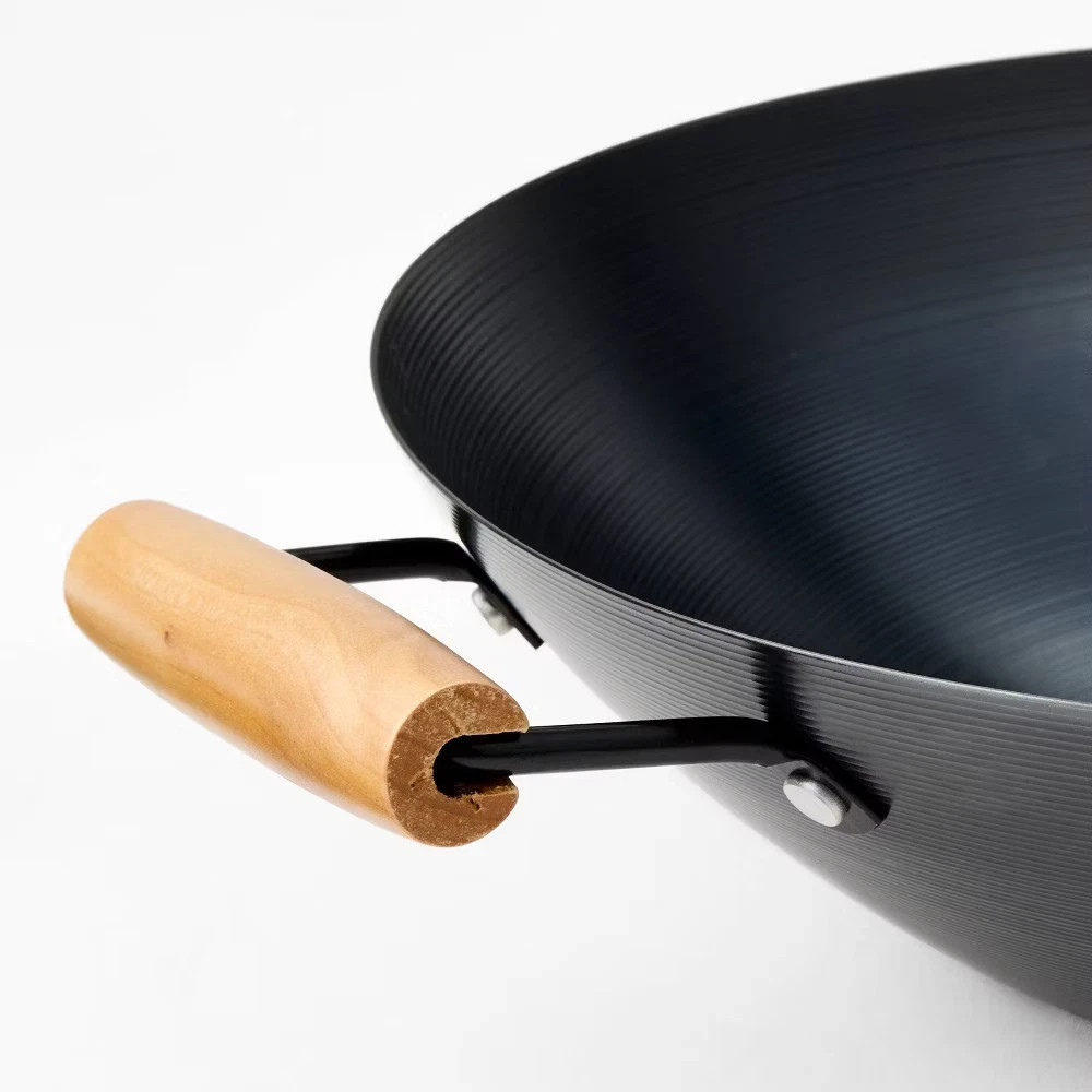 21.5″ Carbon Steel Wok Dark Gray – Figmint – New