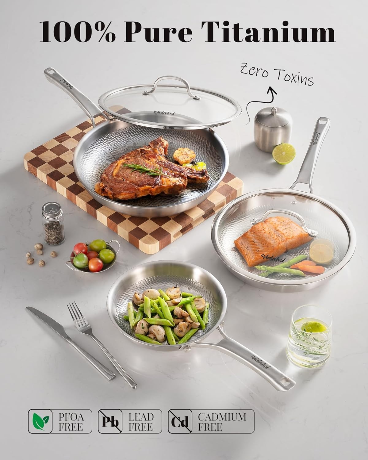 Durable 12 Inch Titanium Frying Pan for Searing, Grilling, and Sautéing