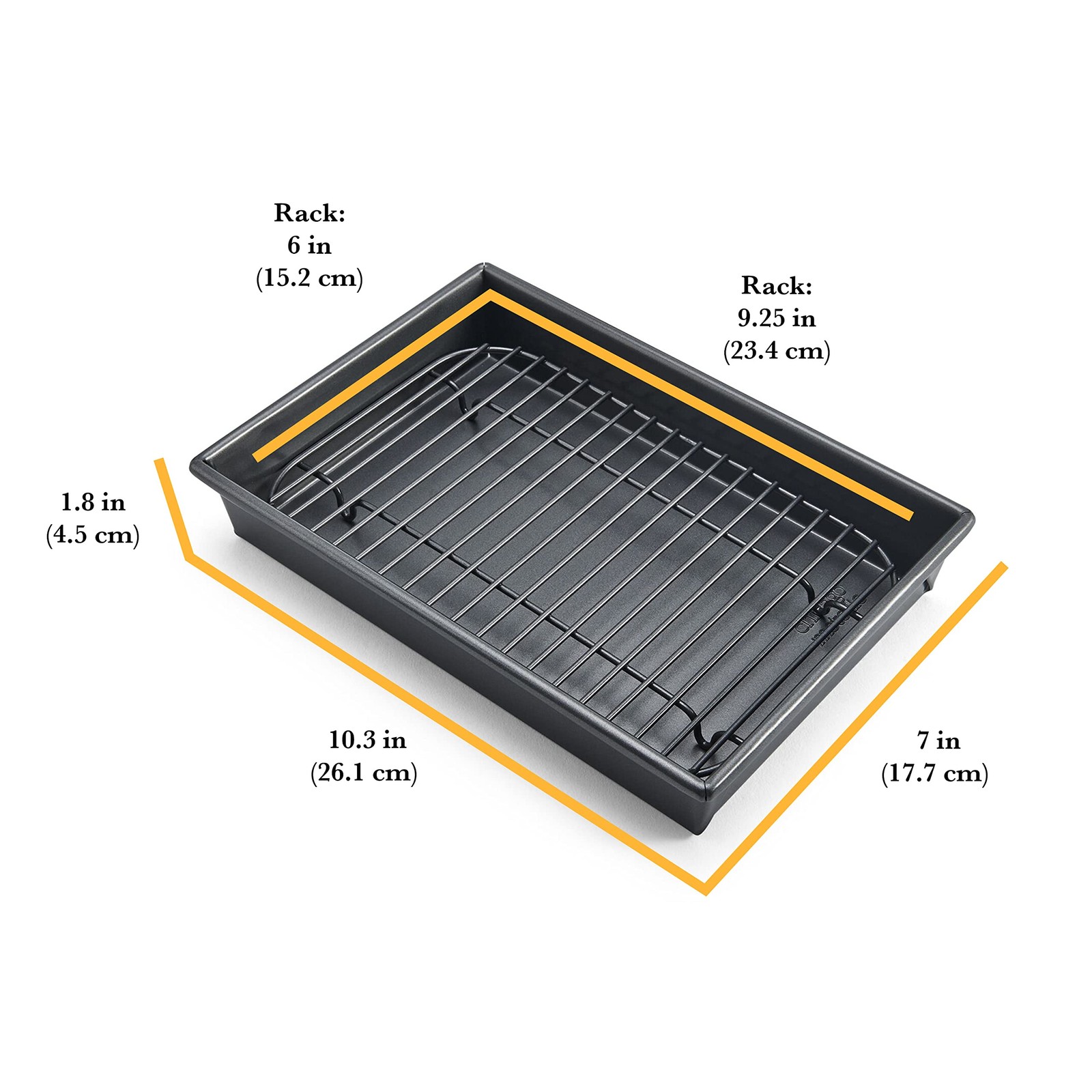 Petite Roast Pan Set with Rack, 10×7 inch Nonstick Toaster Oven Baking Pan, P…