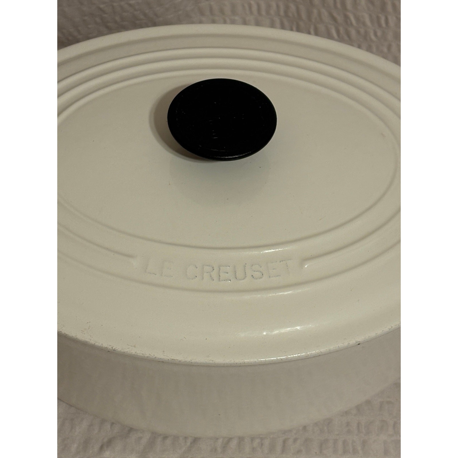 Le Creuset 29 Oval Dutch Oven White Enameled Cast Iron Made in France 6.75qt EUC