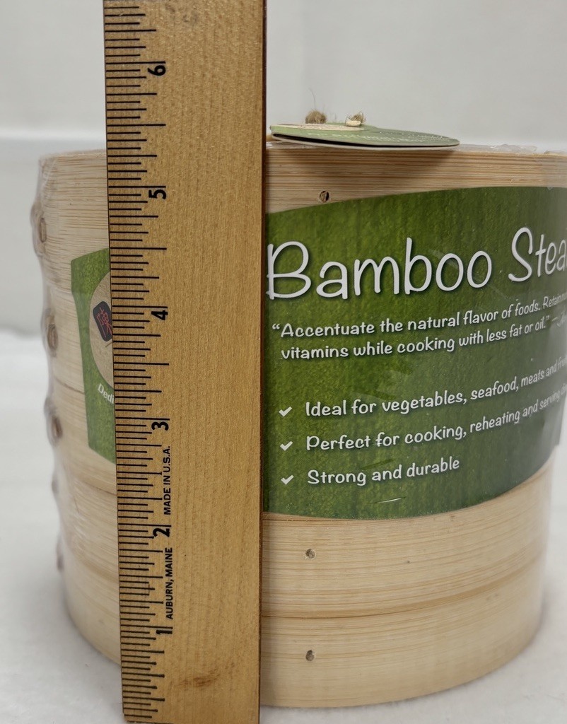 Helen’s Asian Kitchen 6-in Bamboo Steamer Set 97080 New