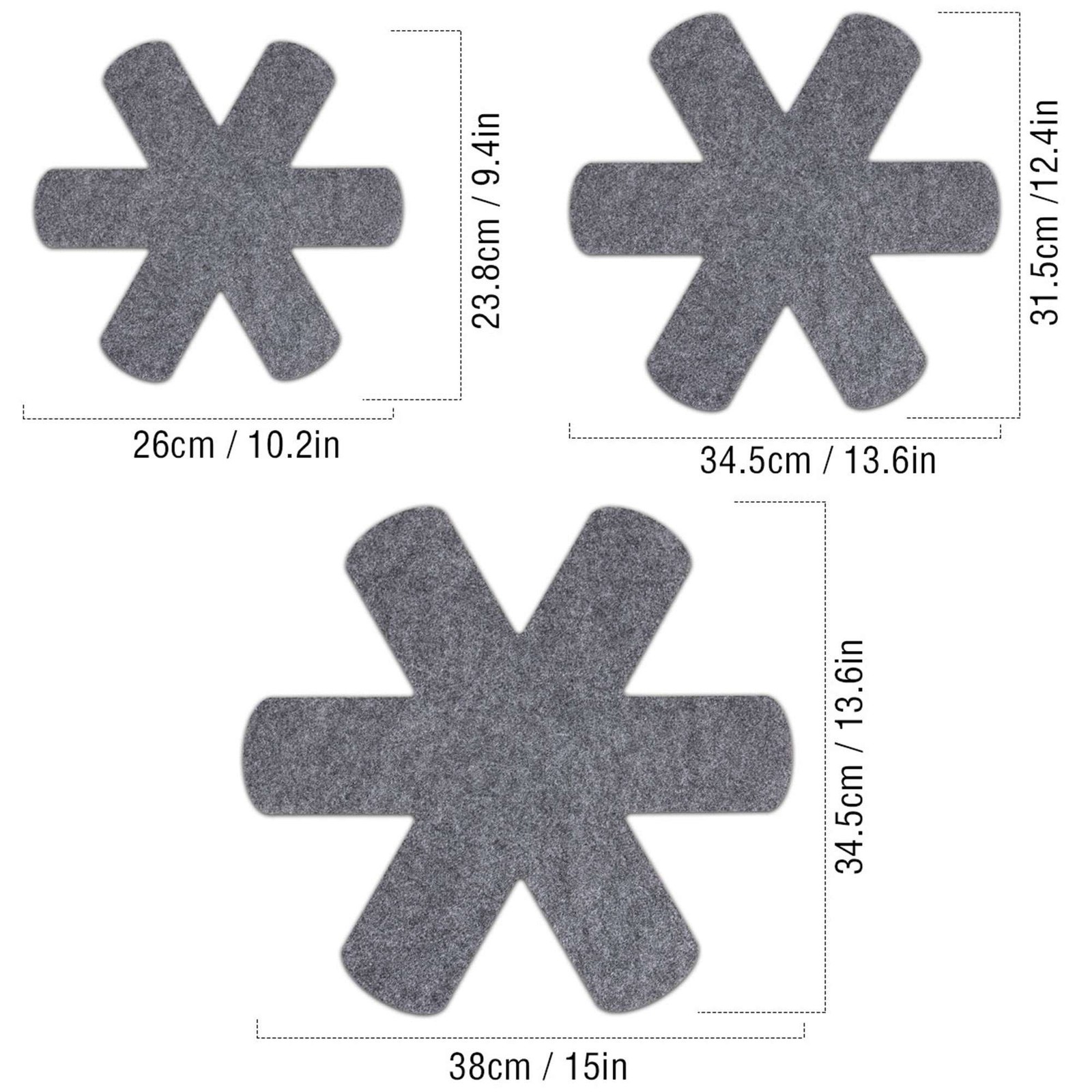 6PCS Felt Pots and Pans Divider Separator Pads, Cookware Protector Set
