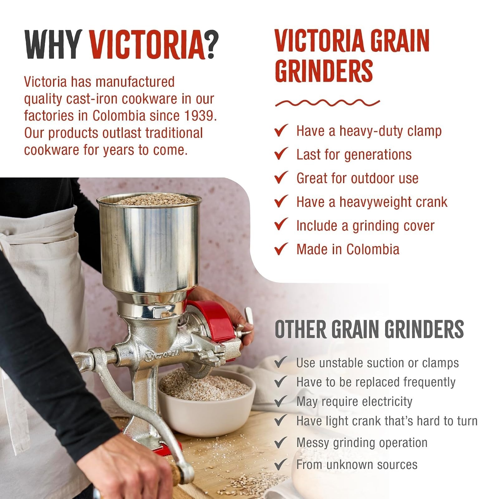 Victoria 6.5-Inch Cast Iron Skillet – Pre-Seasoned Frying Pan