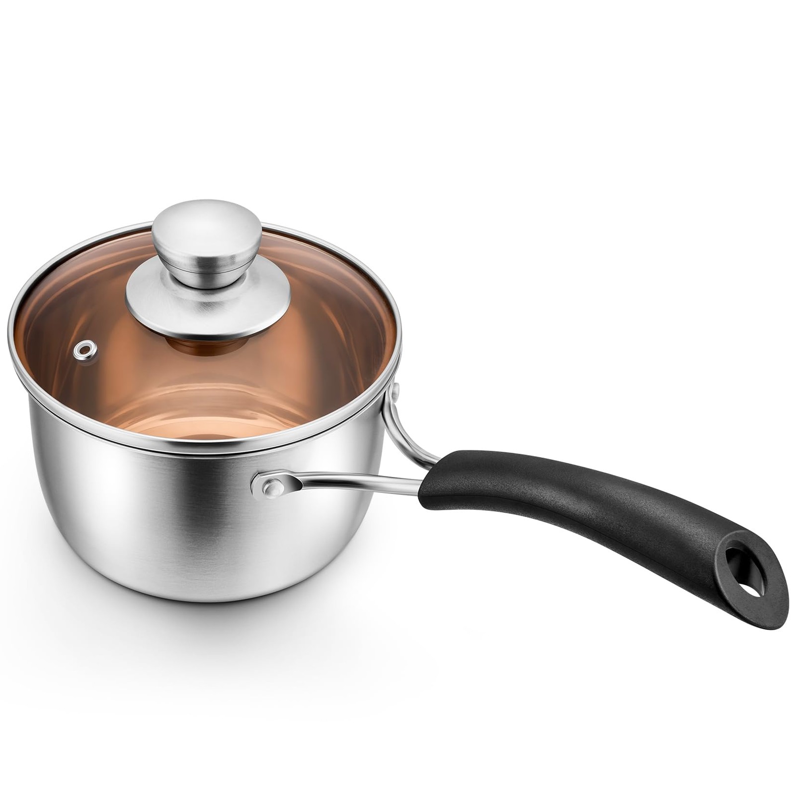 P&P CHEF 1 Quart Saucepan, Stainless Steel Saucepan with Lid, Small Sauce Pan…