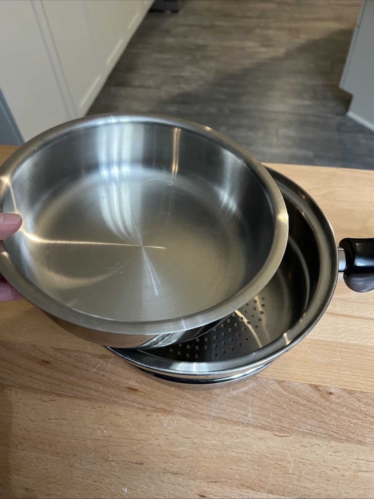 (#46). Saladmaster Insert 2Qt Surgical Stainless Double Boiler Pudding + Steamer