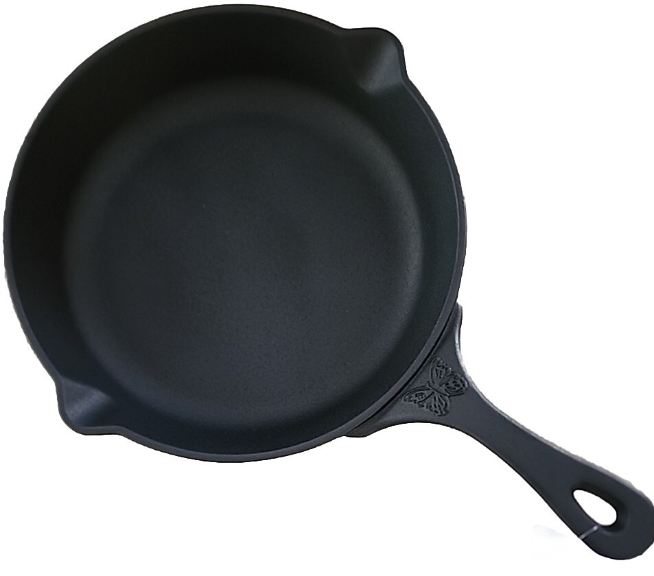 Pioneer Woman ~ 9″ w/Dual Spouts ~ Pre-Seasoned ~ Cast Iron Pan ~ Hanging Loop