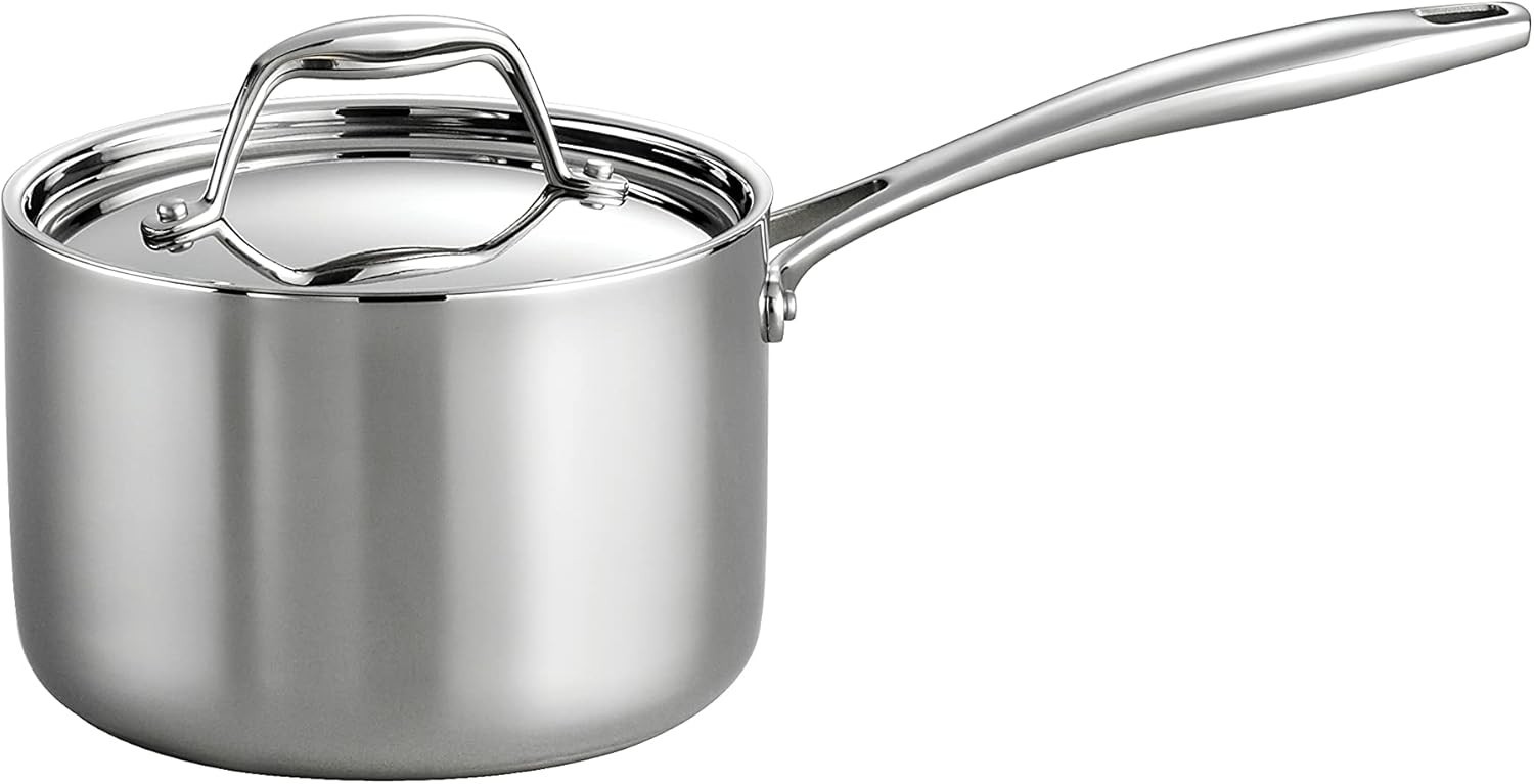 Covered Sauce Pan Stainless Steel Tri-Ply Clad 2 Qt, 80116/022DS