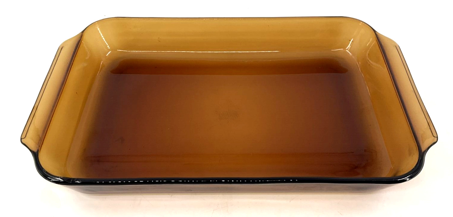Anchor Hocking 9″ X 13.5″ 3 Qt Amber Glass Baking Dish Roaster Casserole Pan 440