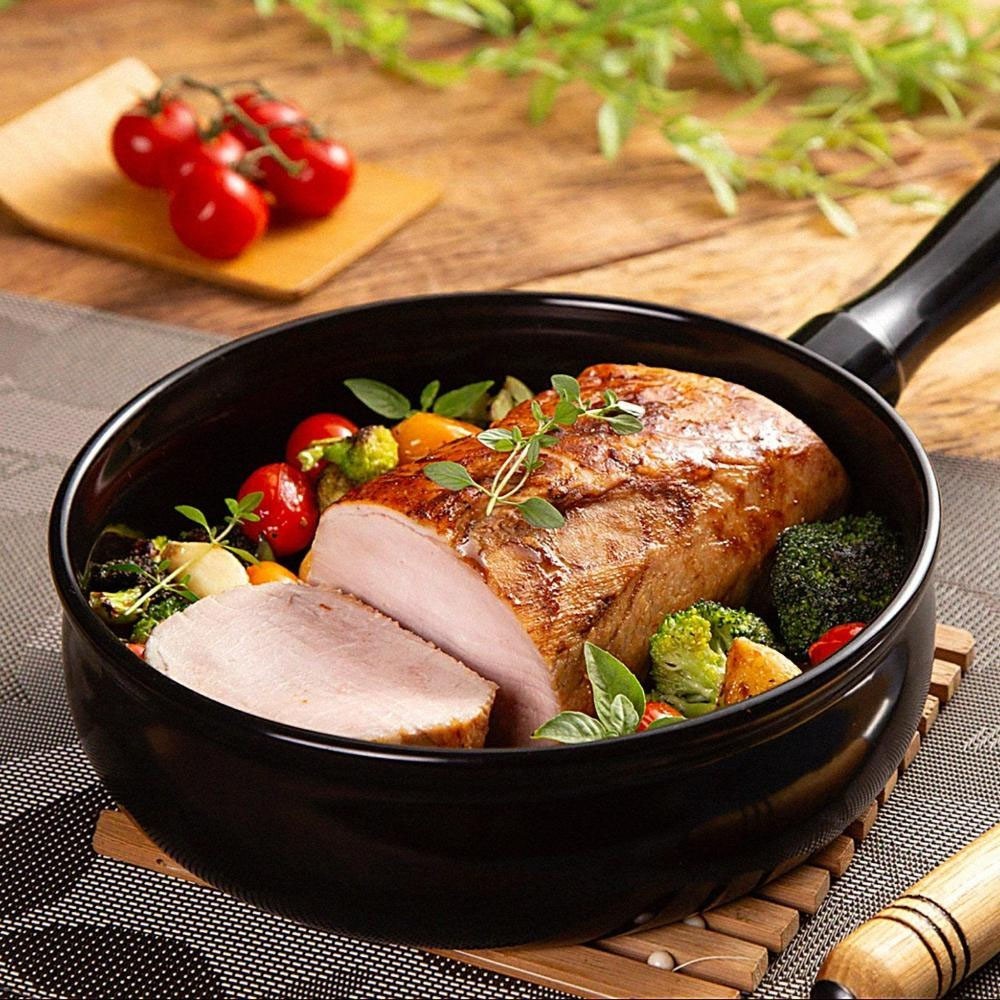Ceraflame Duo Ceramic Cookware Set Handcrafted Scratch Resistant 9 Piece (Black)