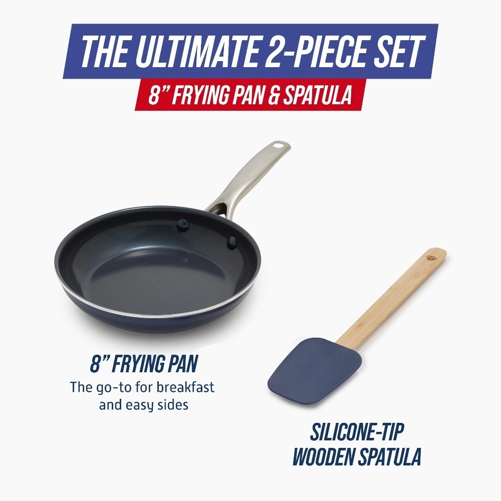 Ceramic Nonstick Fry Pan with Spatula Oven Safe Dishwasher Safe Metal Utensil