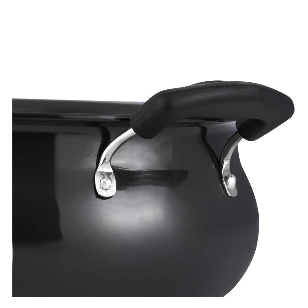 Black Pearl Hard Anodised Cooking Handi with Stainless Steel Lid (5 liters)