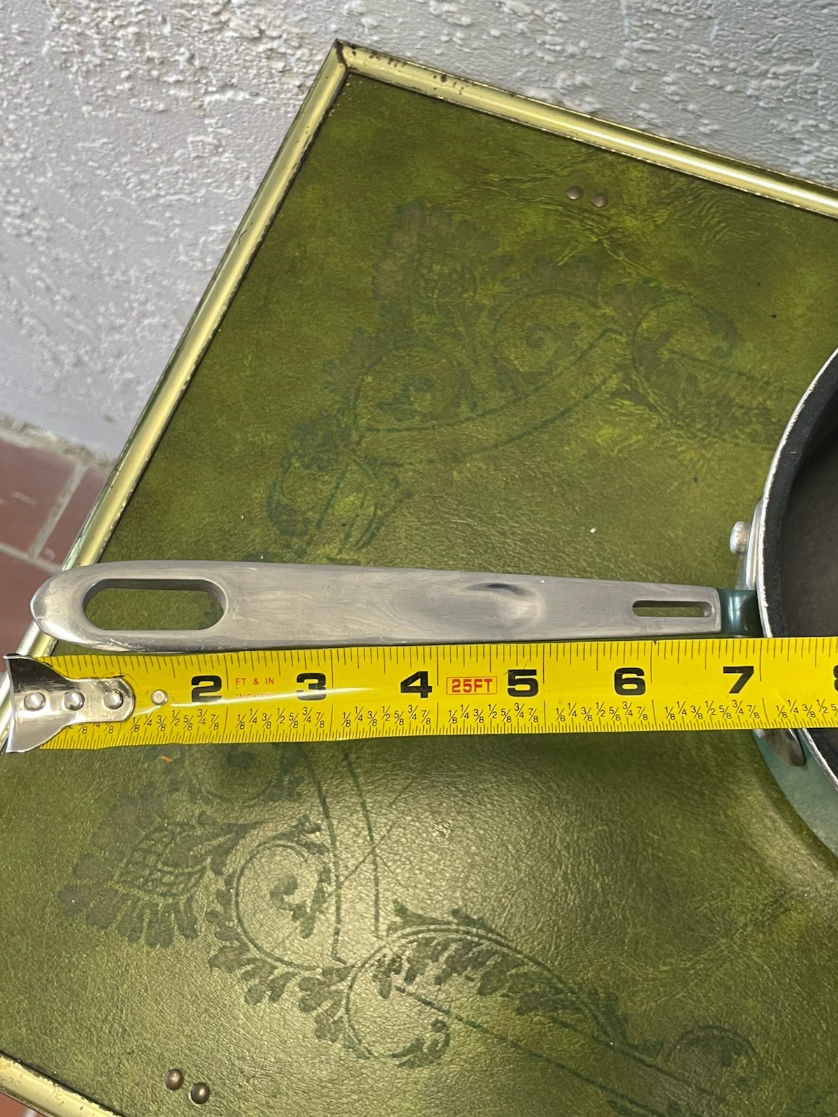 EMERIL 2 Qt Green Sauce Pan Double Pour Spout Steel Pot Handle