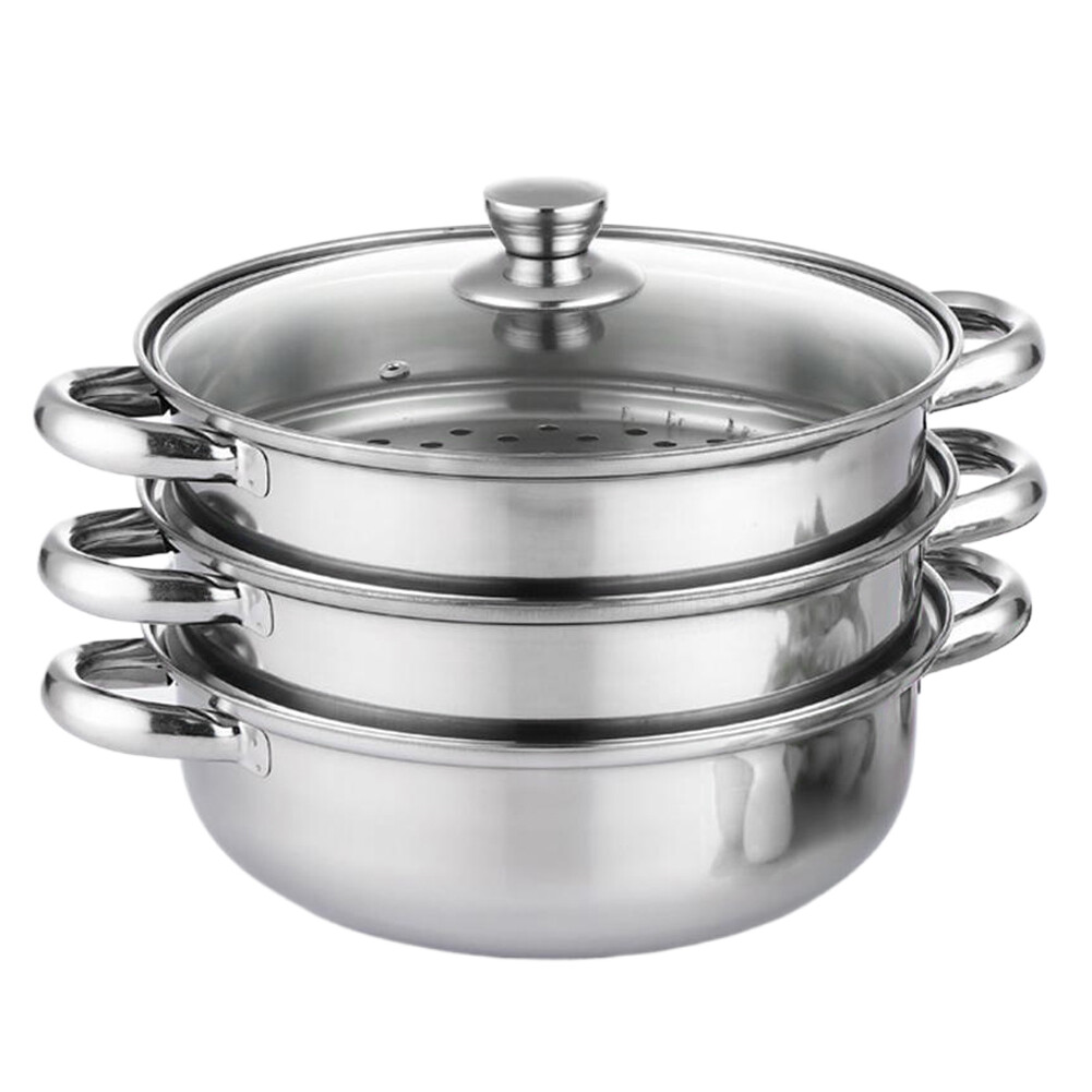 3-Tier Stainless Steel Steamer – Versatile Cooking for Home & Commercial Use USA