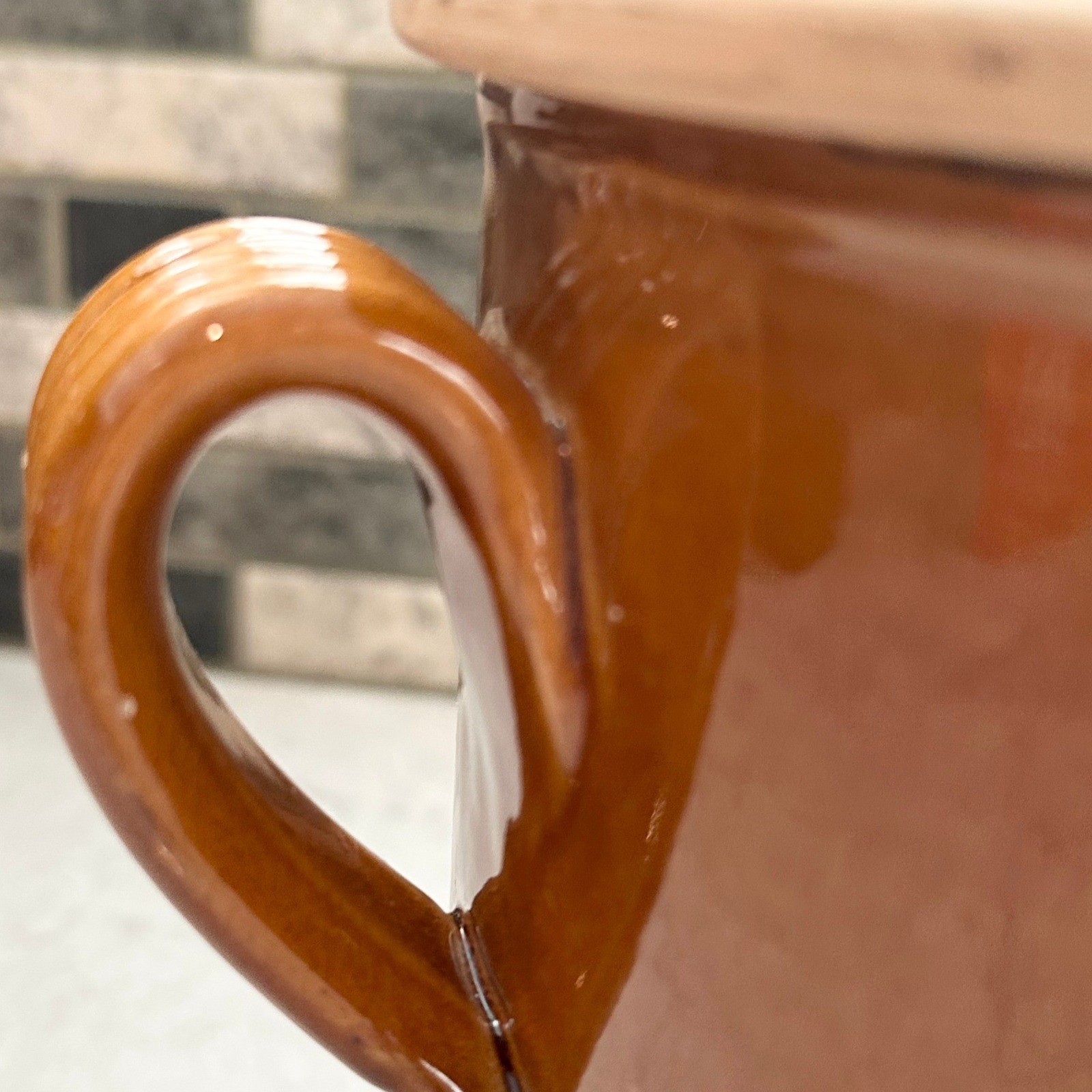 Digoin Gres Pots France Terracotta Bean Pot Brown Glazed Stoneware with Lid
