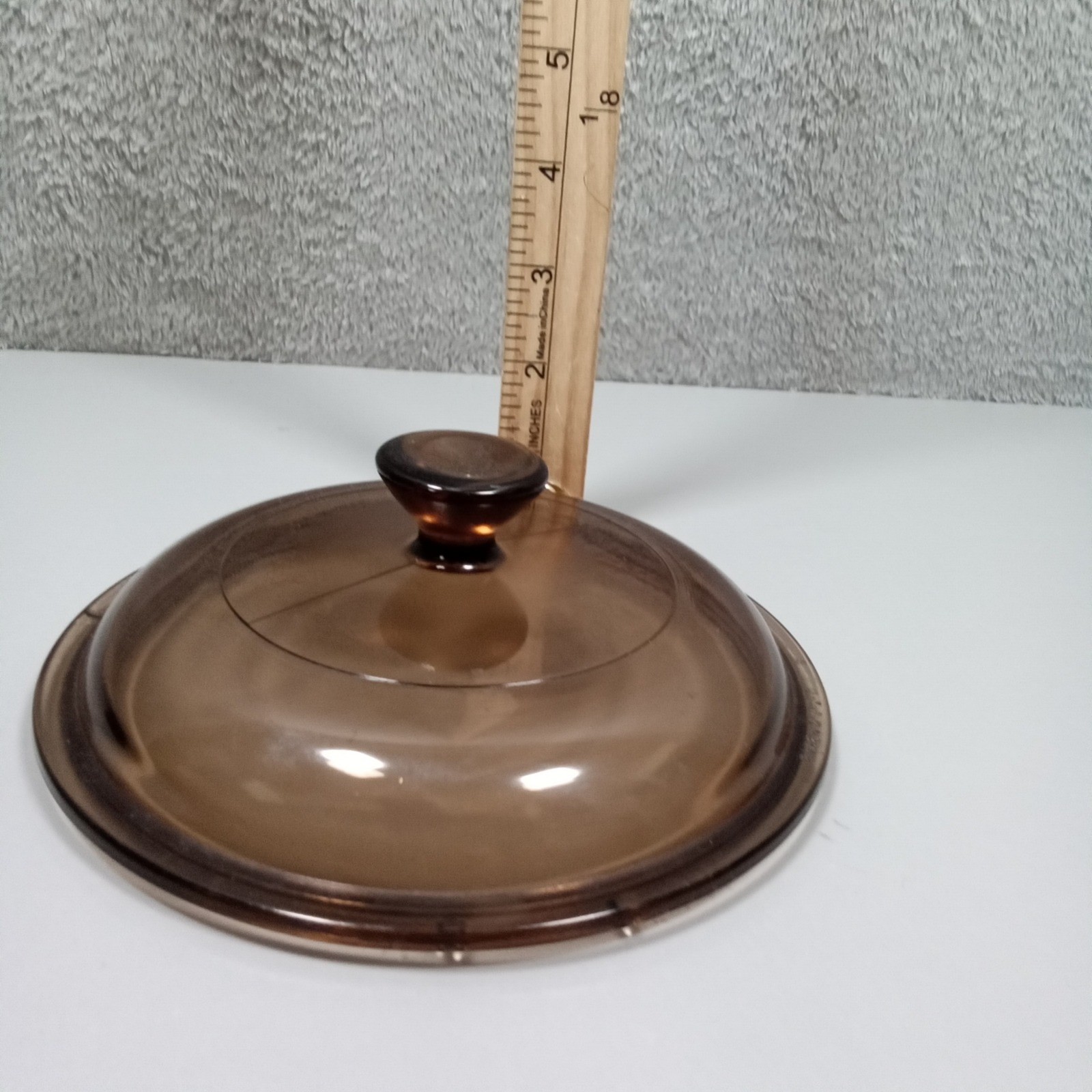Pyrex Visions Amber Glass Replacement Lid V-1-C Brown 6.25 Inch Round V1C USA