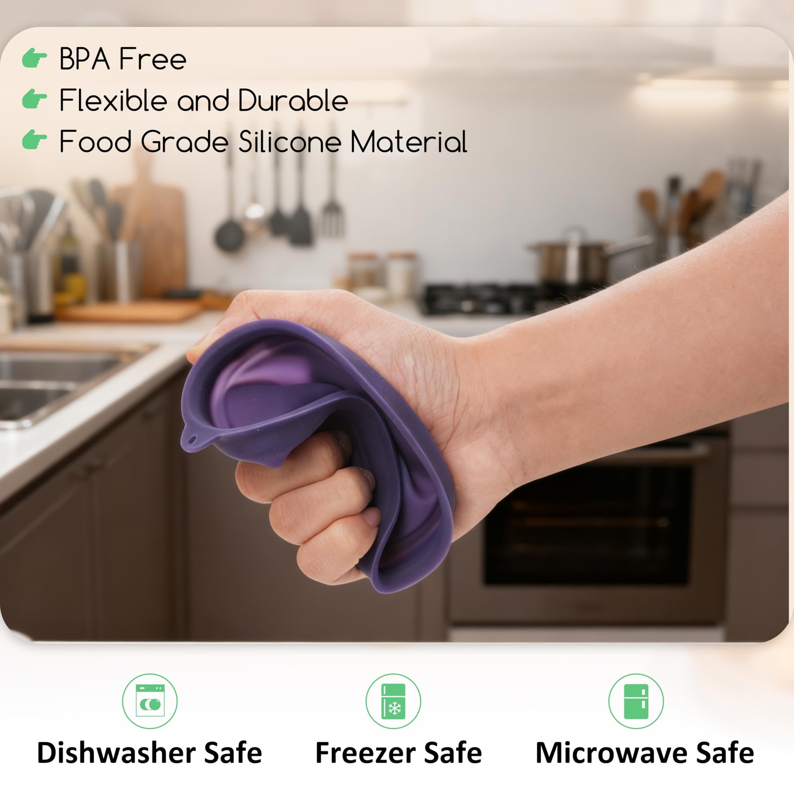 1 Cup Round Silicone Storage Cover Lids for Anchor Hocking & Pyrex – Leak-Proof