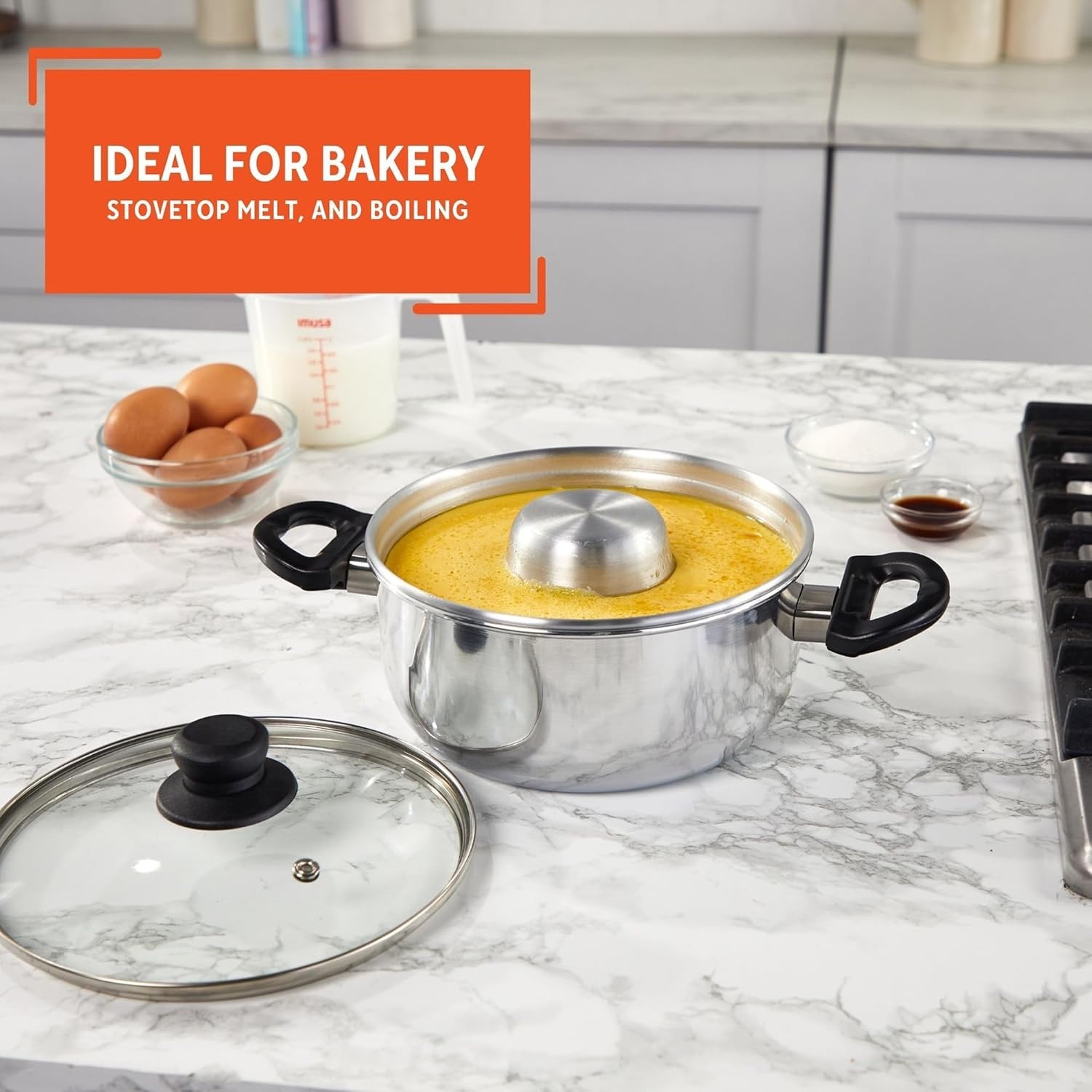3Qt Double Boiler/Baño Maria w/8in Flan Inner Pan – 20cm