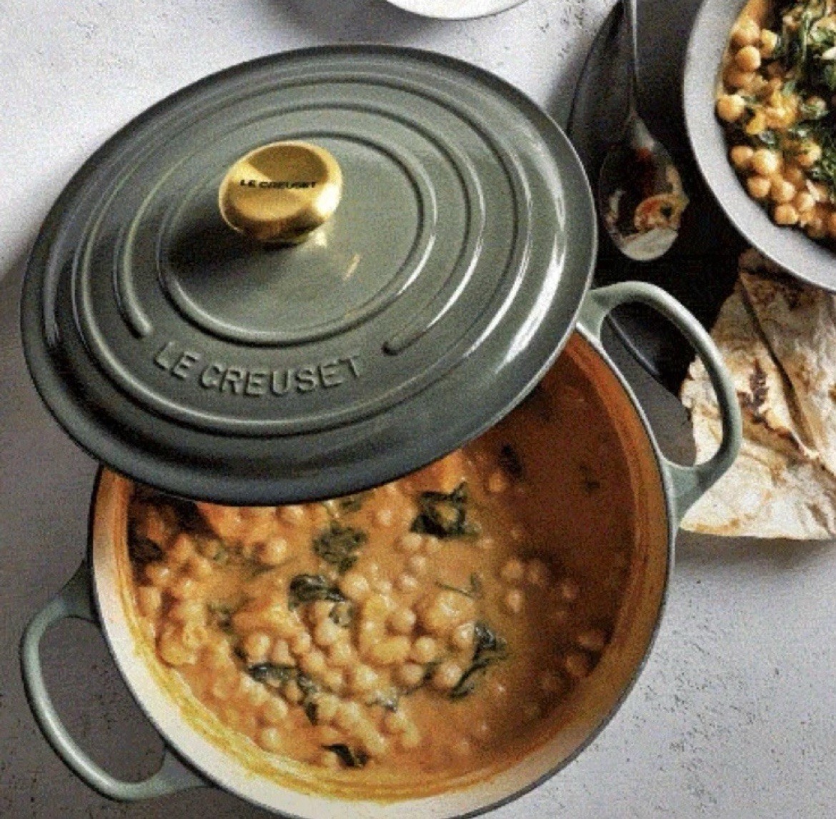 NEW Le Creuset 5 Qt Braiser Thyme Cast Iron France 304 Gold Knob Enameled Chef