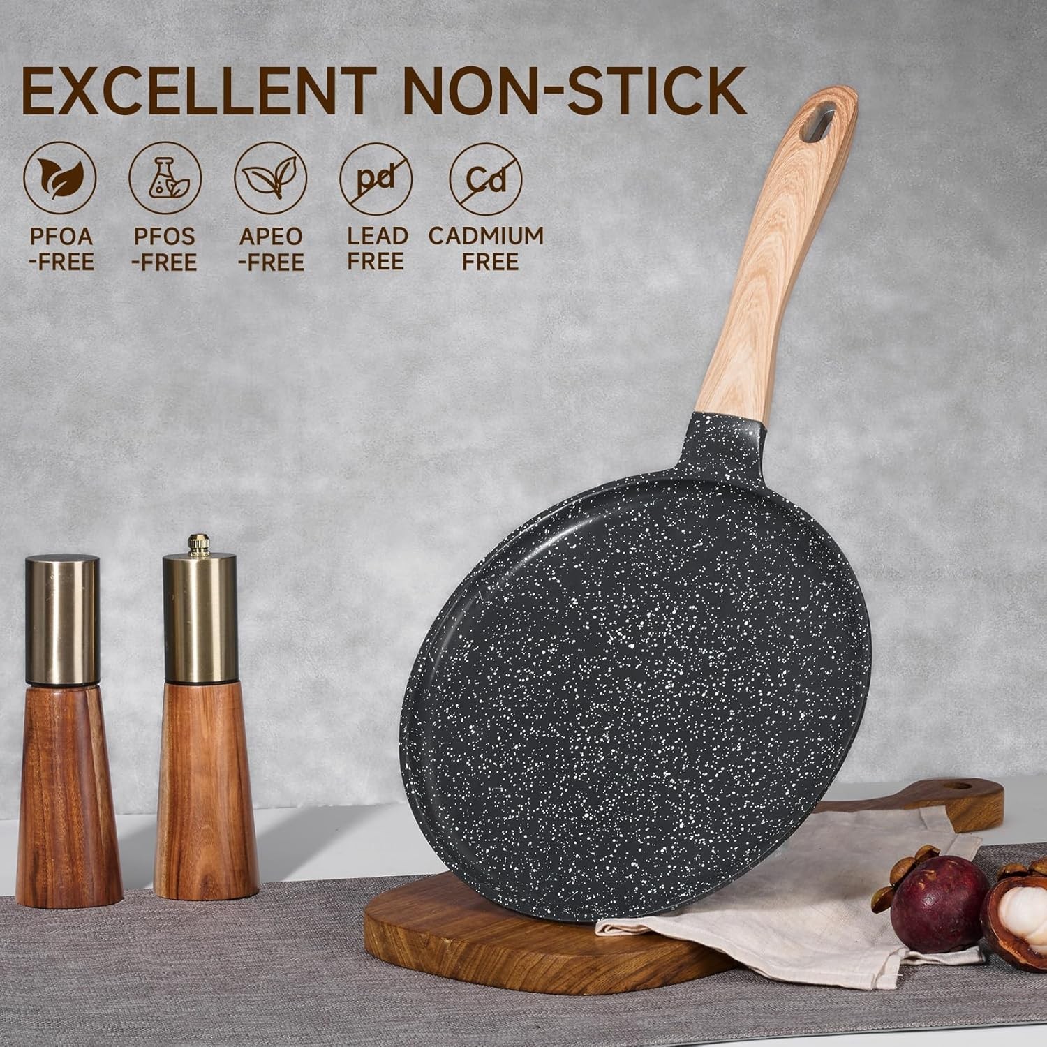 Crepe Pan Nonstick, 9.5 Inch Comales Para Tortillas Griddle Pan for Stove Top…
