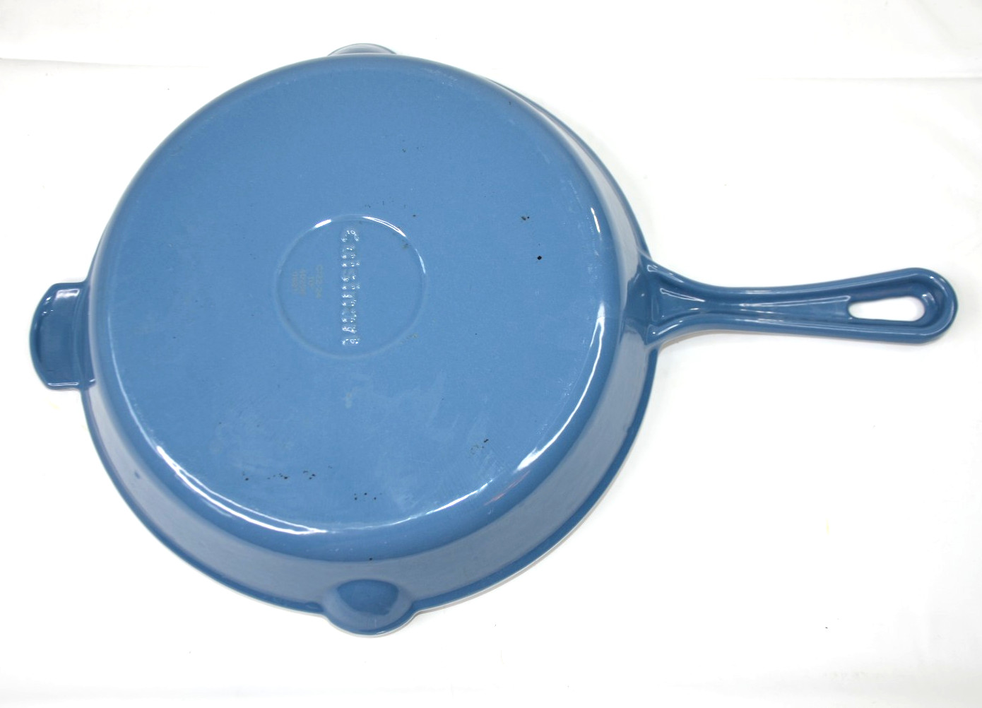Cuisinart Cast Iron Enamel Skillet ~ C122-24 10″ BLUE Cornflower Frying Pan VGC
