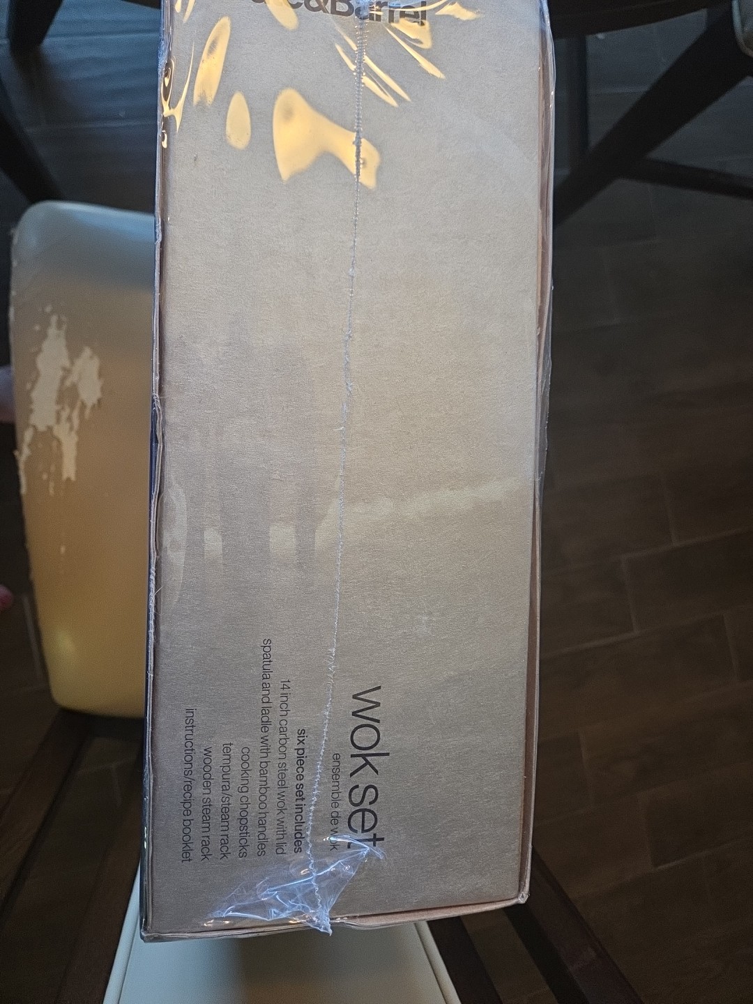 Crate and Barrel Wok Brand New Never Used in box & paper, Utensils chop sticks