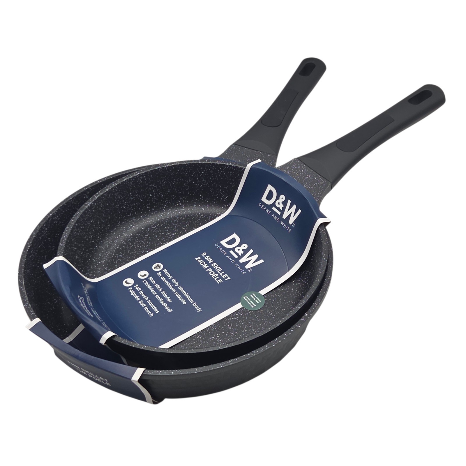 D&W Deane And White Cookware 9.5″/11″ Frying Pan Set Nonstick Skillet Black