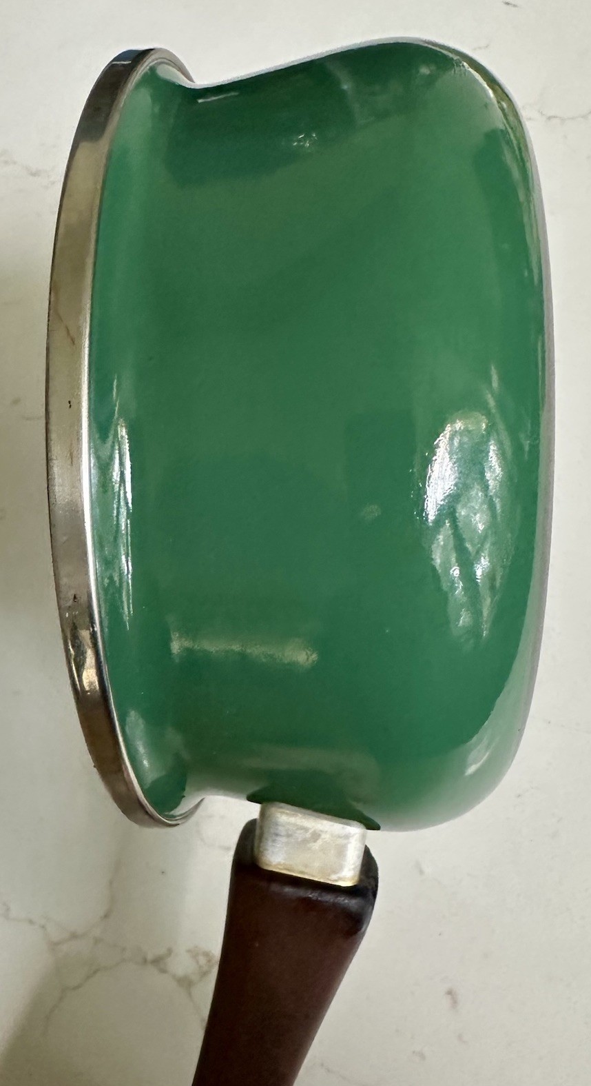 Encore 1 Quart Green Non Stick Pan Made in Spain Vintage Saucepan Even Heating