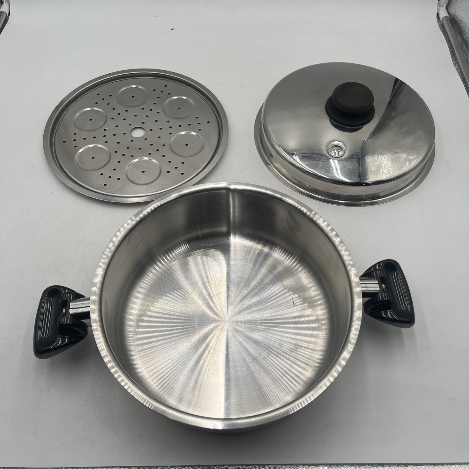 Saladmaster Utility Tray 10” W/ Steamer & Dome Lid Stainless Made in USA