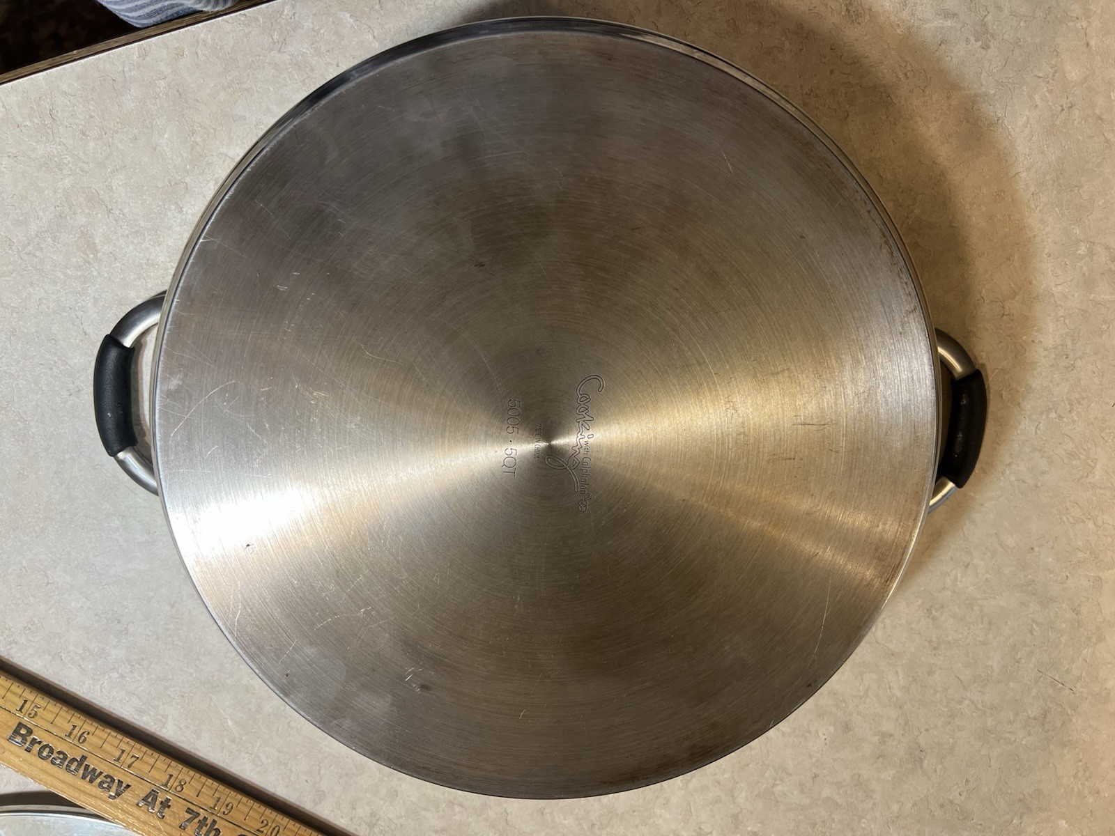 Calphalon Cooking 5 Qt 12″ Skillet & Lid 5005, Double Handle, Stainless Steel